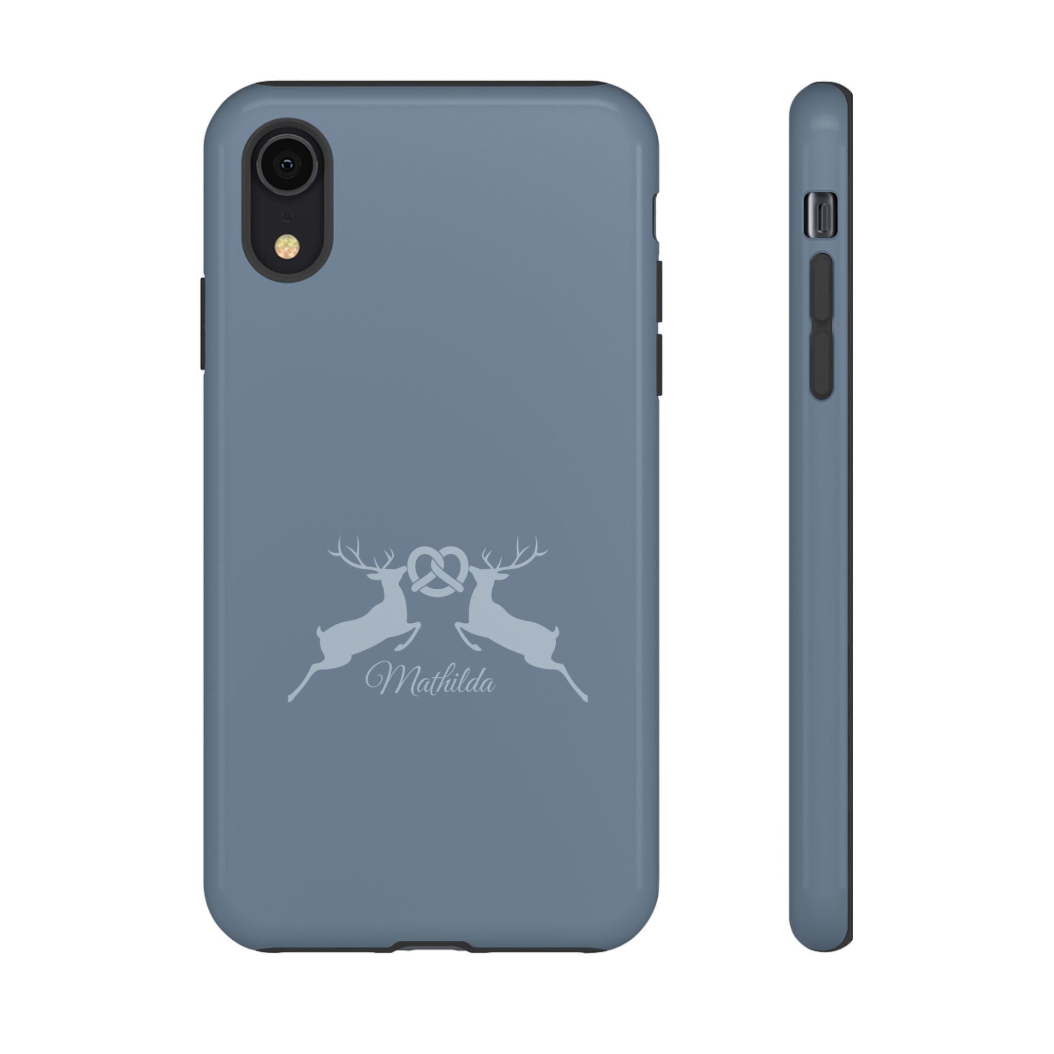 HIRSCH TAUBENBLAU – Personalisierte Handyhülle mit Dual-Layer-Schutz