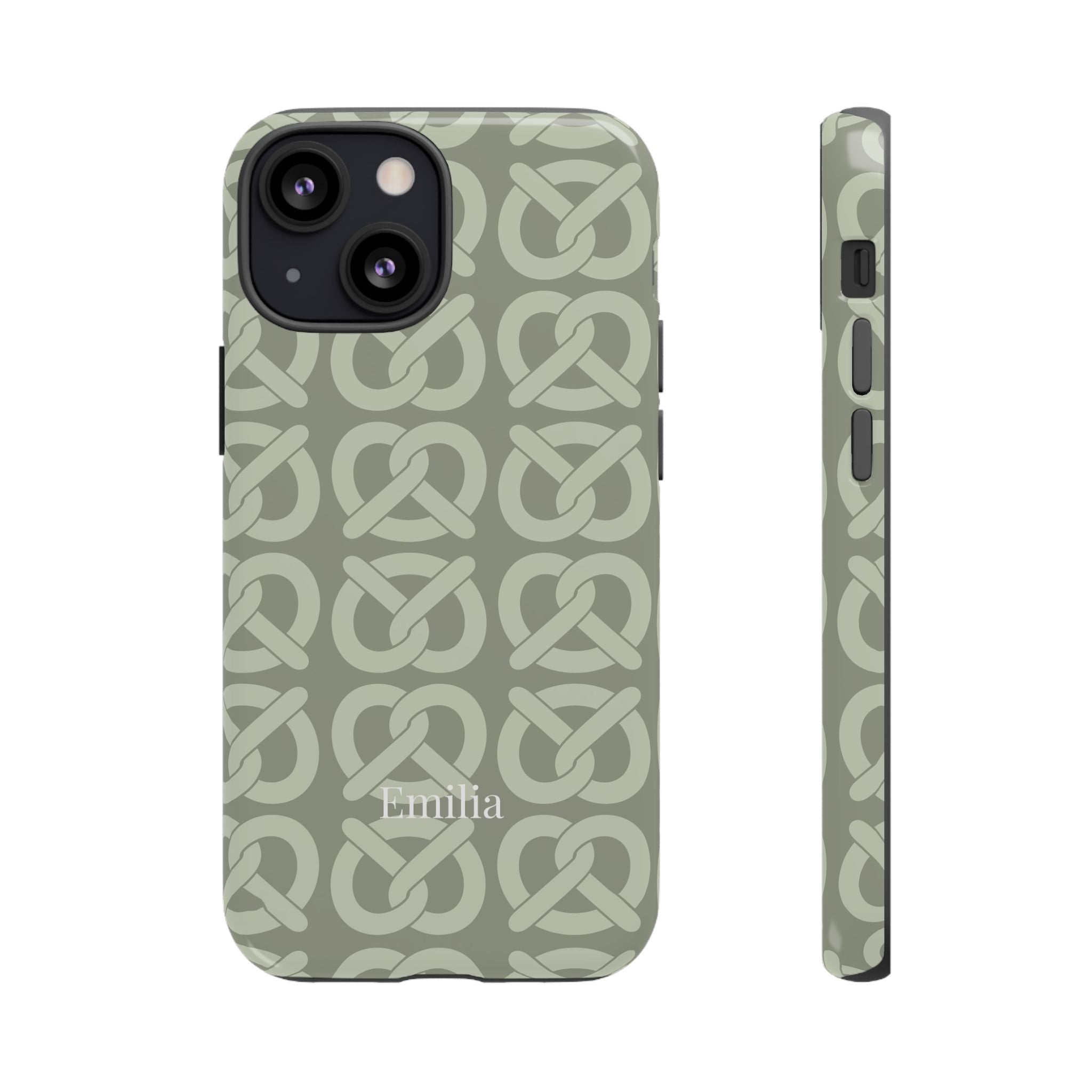 BREZN MONOGRAMM SALBEI – Personalisierte Handyhülle mit Dual-Layer-Schutz