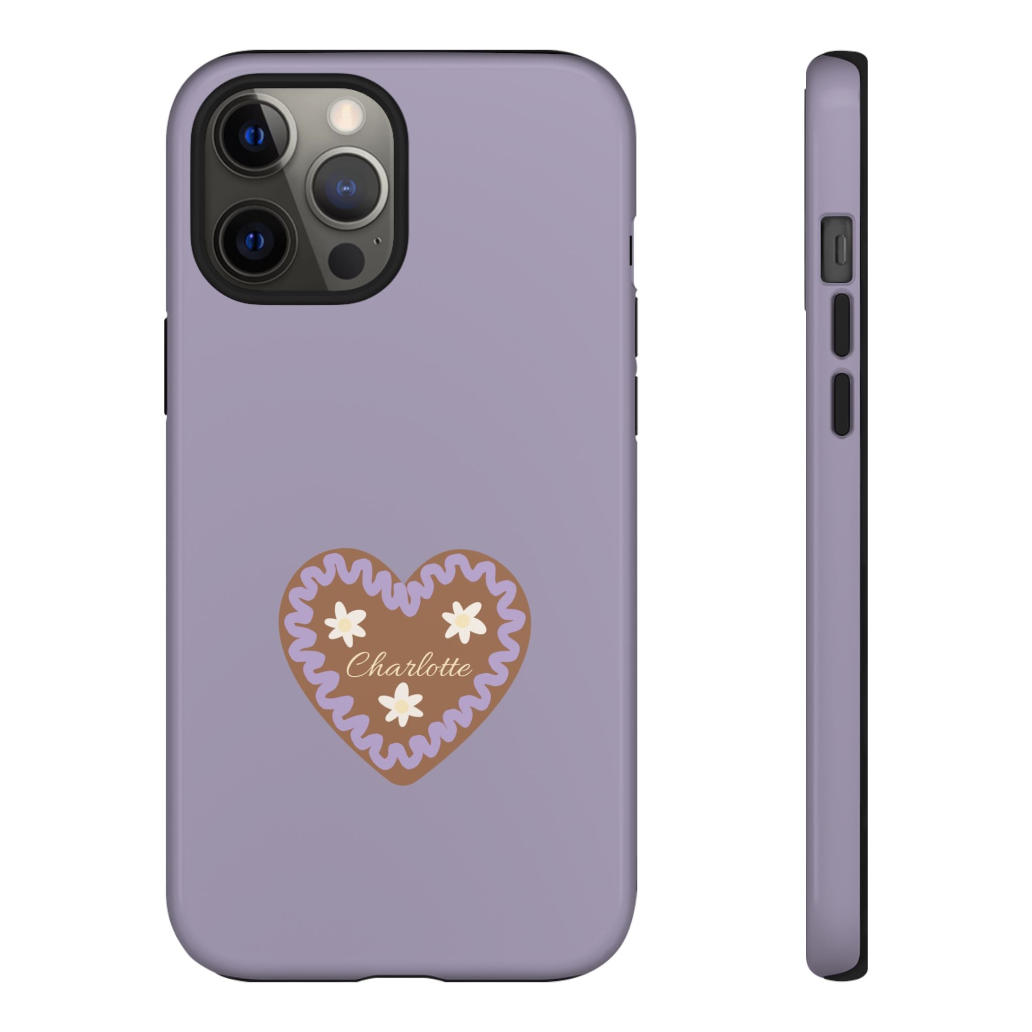 WIESNHERZ LAVENDEL – Personalisierte Handyhülle mit Dual-Layer-Schutz