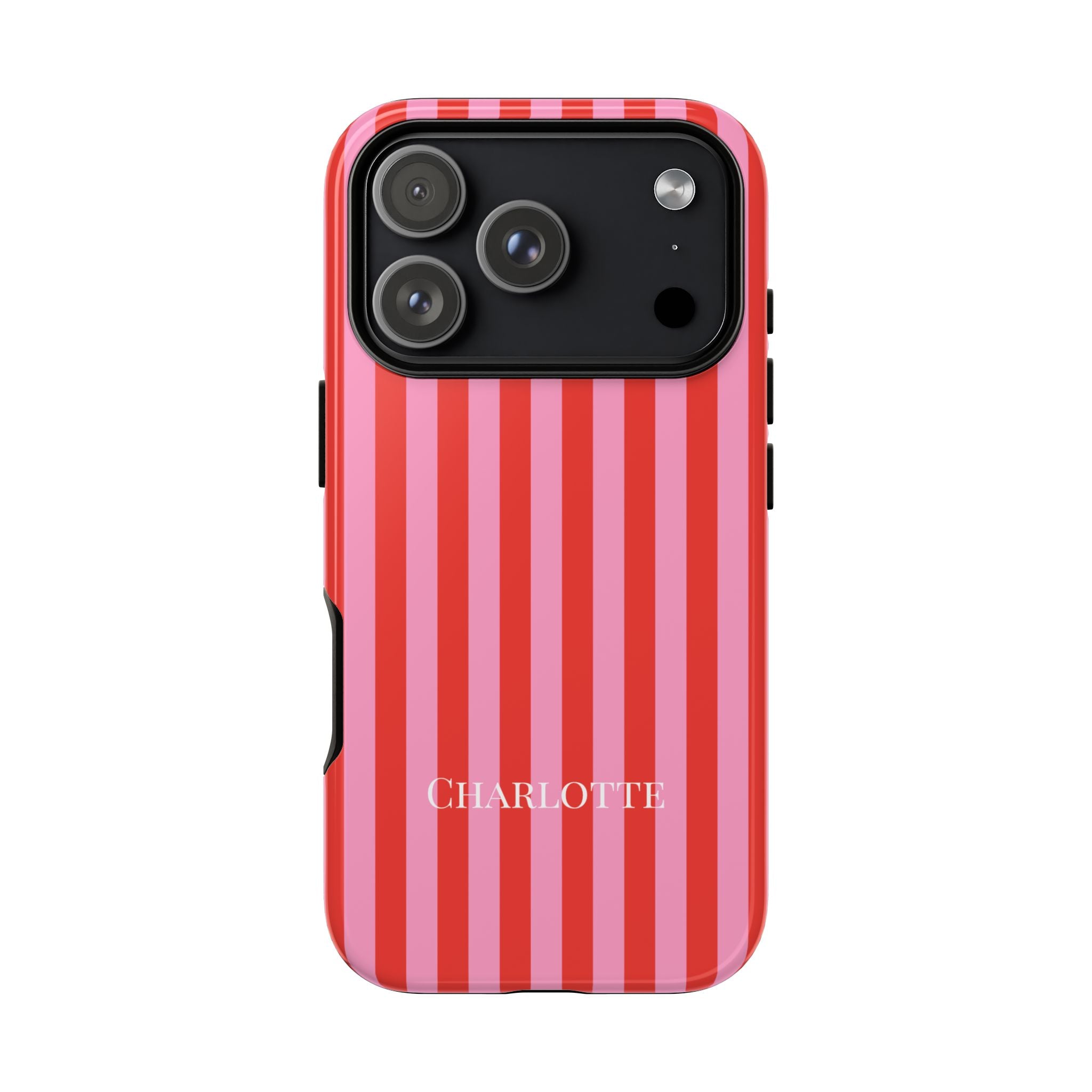 PINK STRIPES – Personalisierte Handyhülle mit Dual-Layer-Schutz