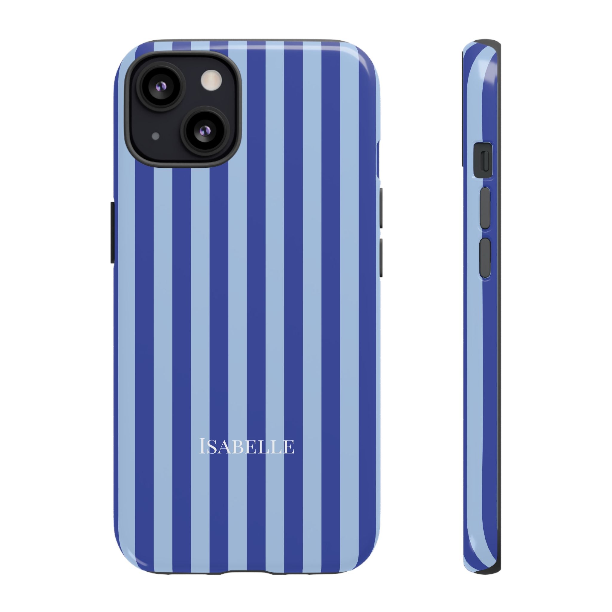 OCEAN BLUE STRIPES – Personalisierte Handyhülle mit Dual-Layer-Schutz