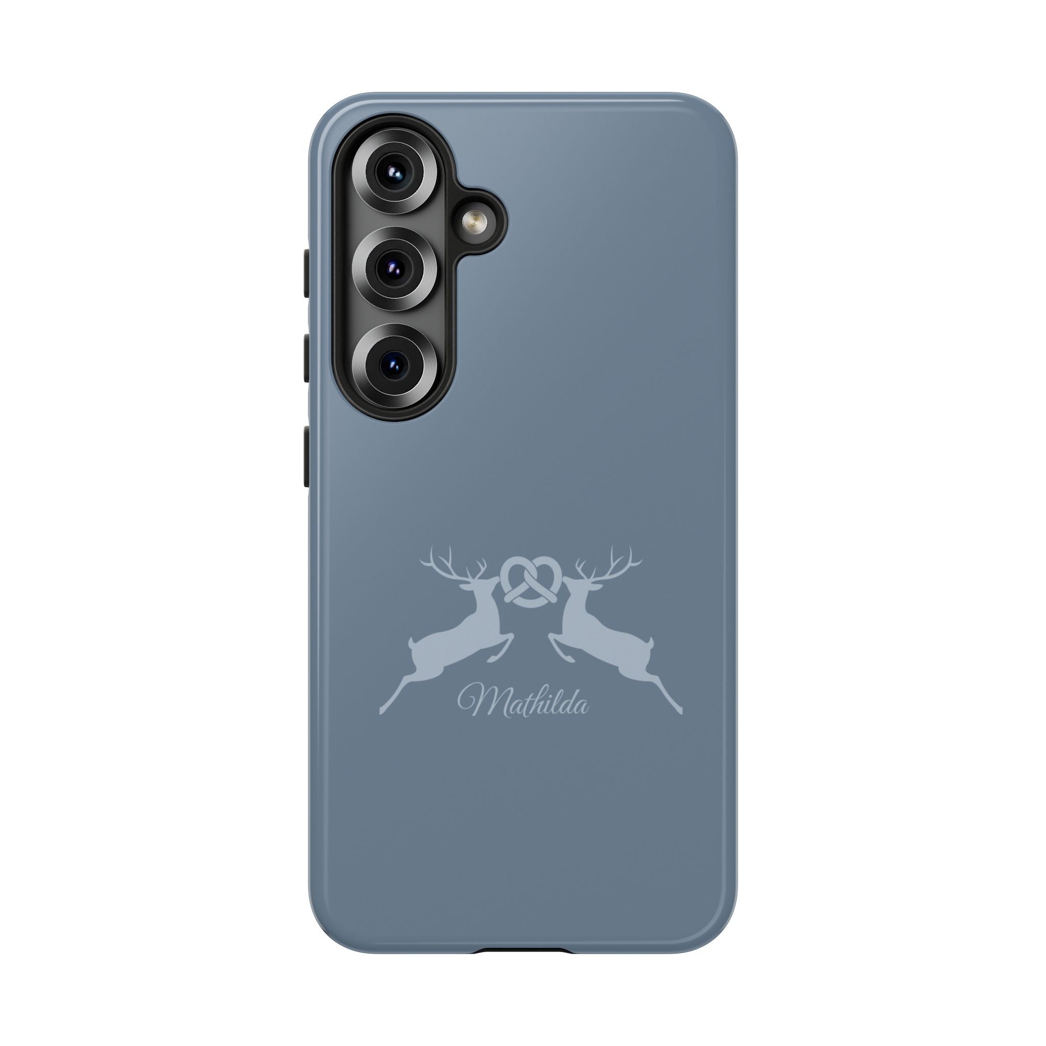 HIRSCH TAUBENBLAU – Personalisierte Handyhülle mit Dual-Layer-Schutz