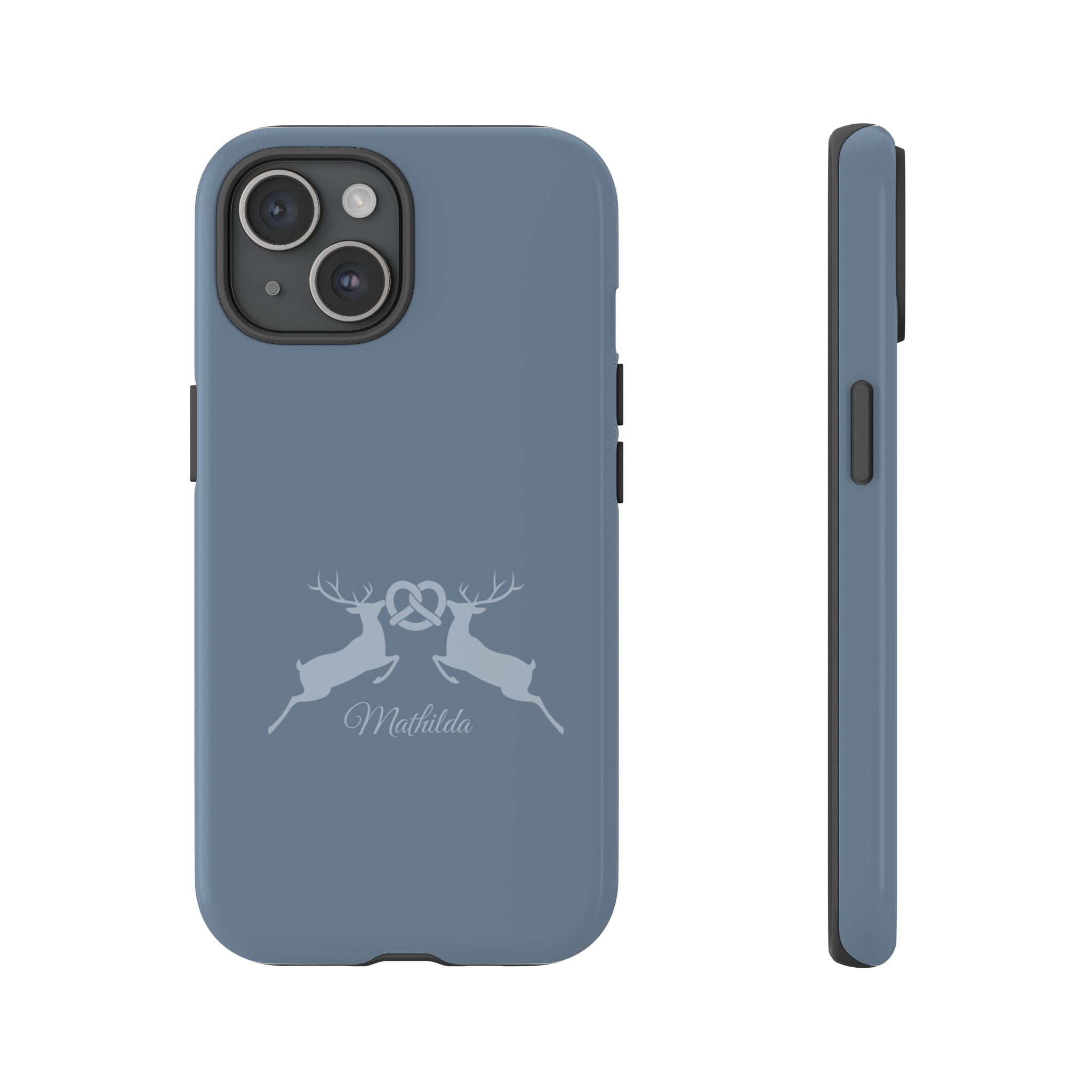 HIRSCH TAUBENBLAU – Personalisierte Handyhülle mit Dual-Layer-Schutz