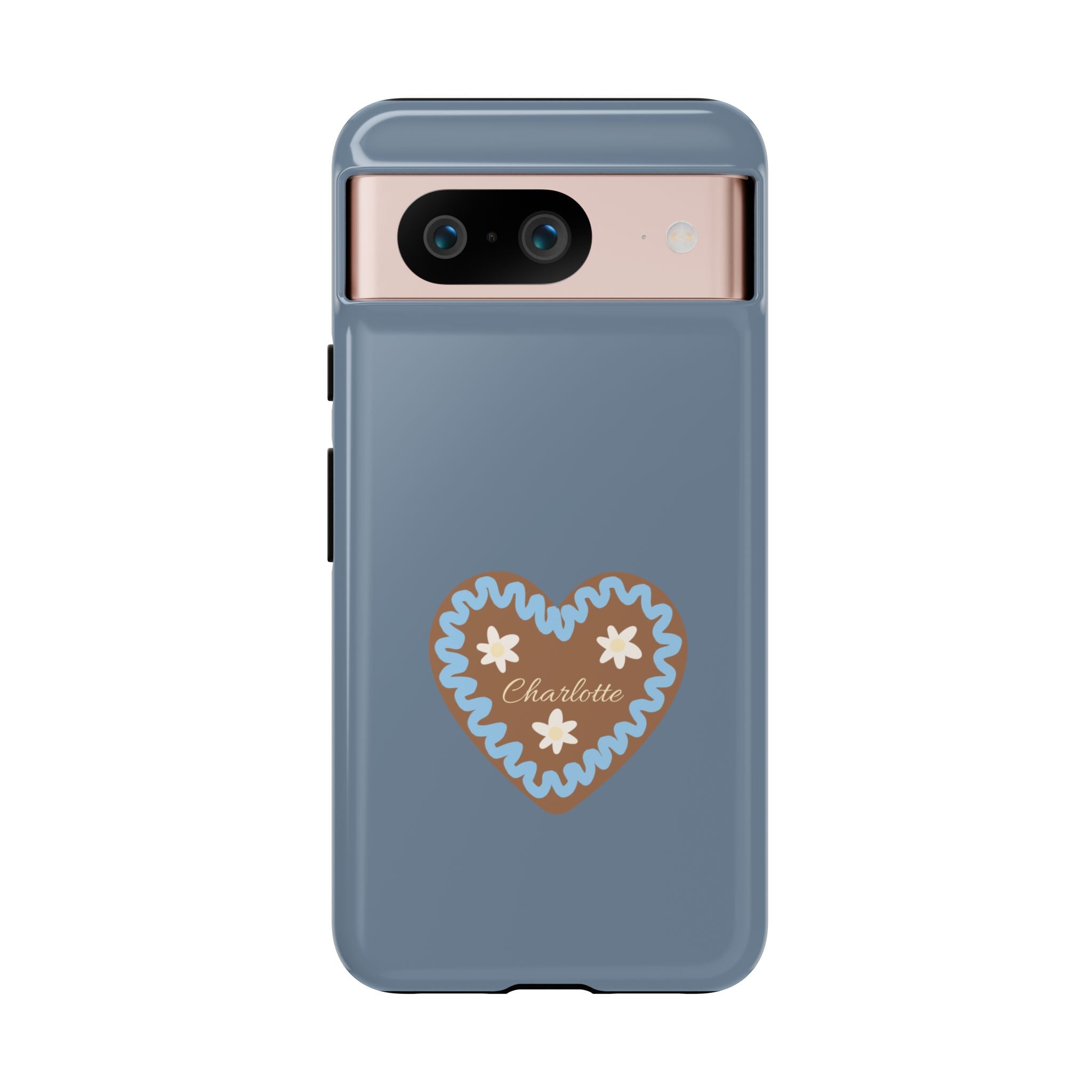 WIESNHERZ TAUBENBLAU – Personalisierte Handyhülle mit Dual-Layer-Schutz