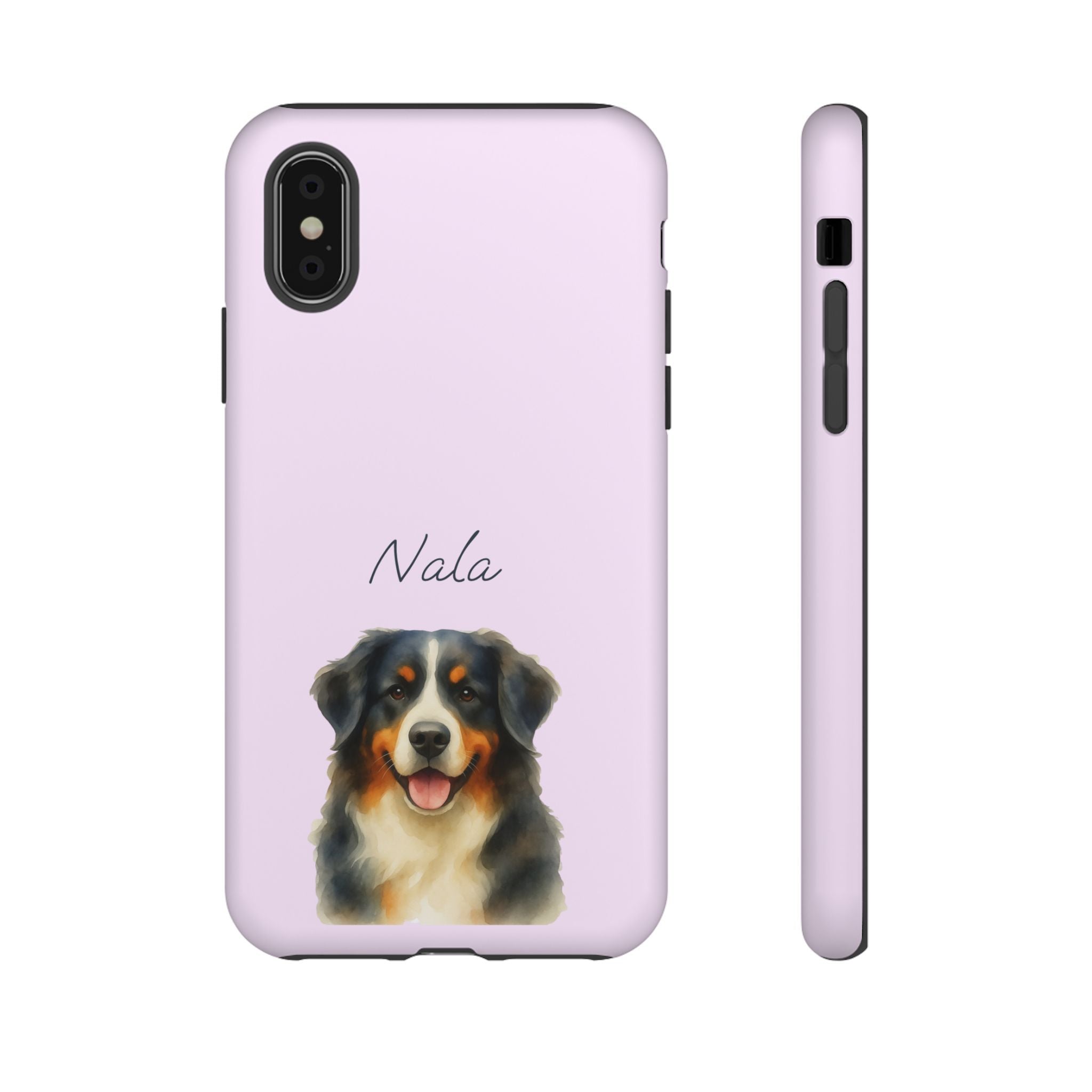 Pet Aquarell Lavendel – Personalisierte Handyhülle mit Dual-Layer-Schutz