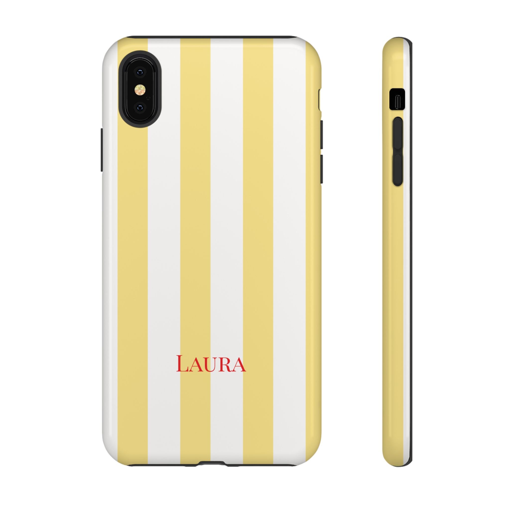 YELLOW STRIPES – Personalisierte Handyhülle mit Dual-Layer-Schutz