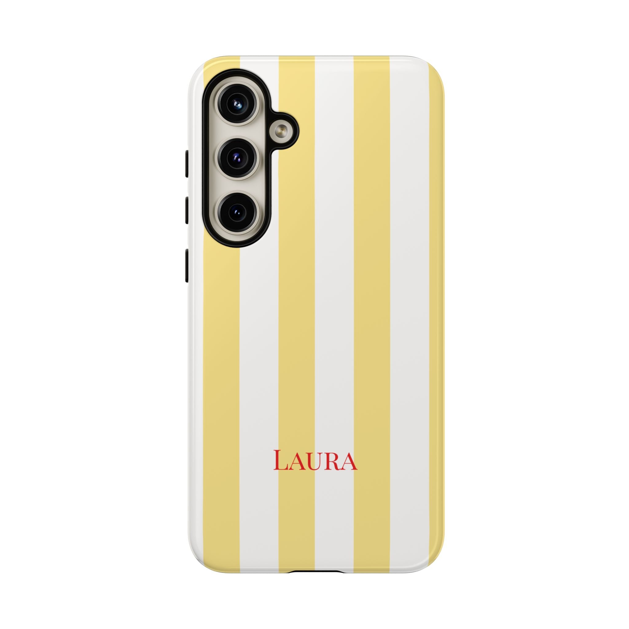 YELLOW STRIPES – Personalisierte Handyhülle mit Dual-Layer-Schutz