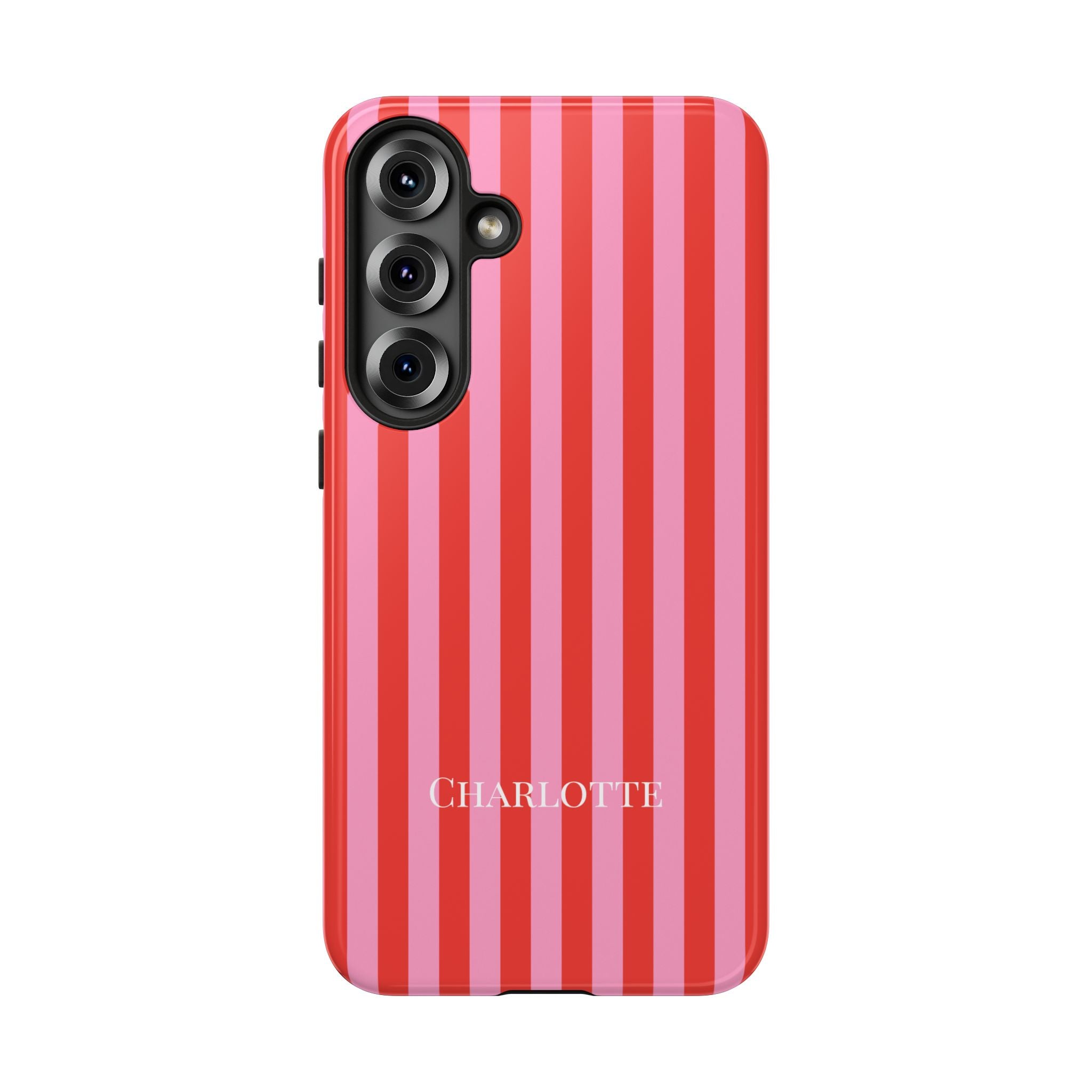 PINK STRIPES – Personalisierte Handyhülle mit Dual-Layer-Schutz