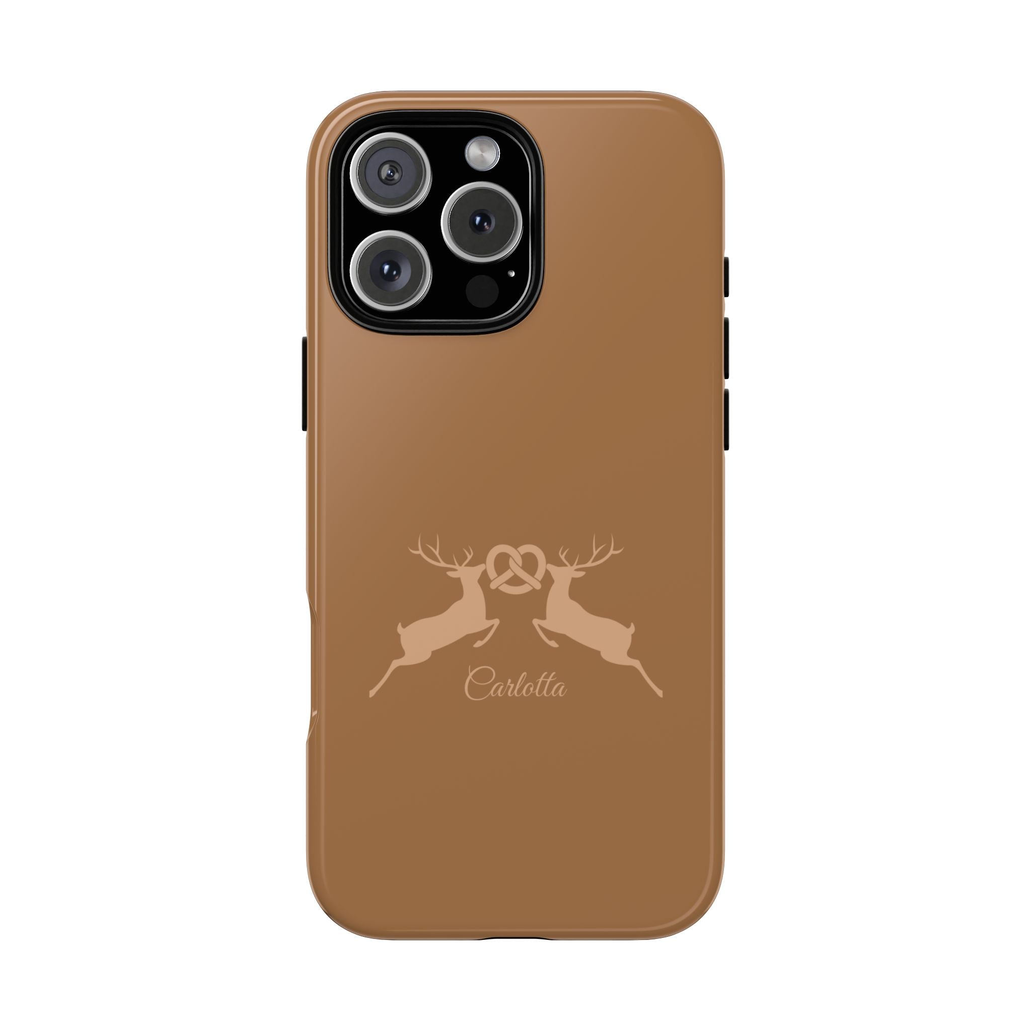 HIRSCH COGNAC– Personalisierte Handyhülle mit Dual-Layer-Schutz