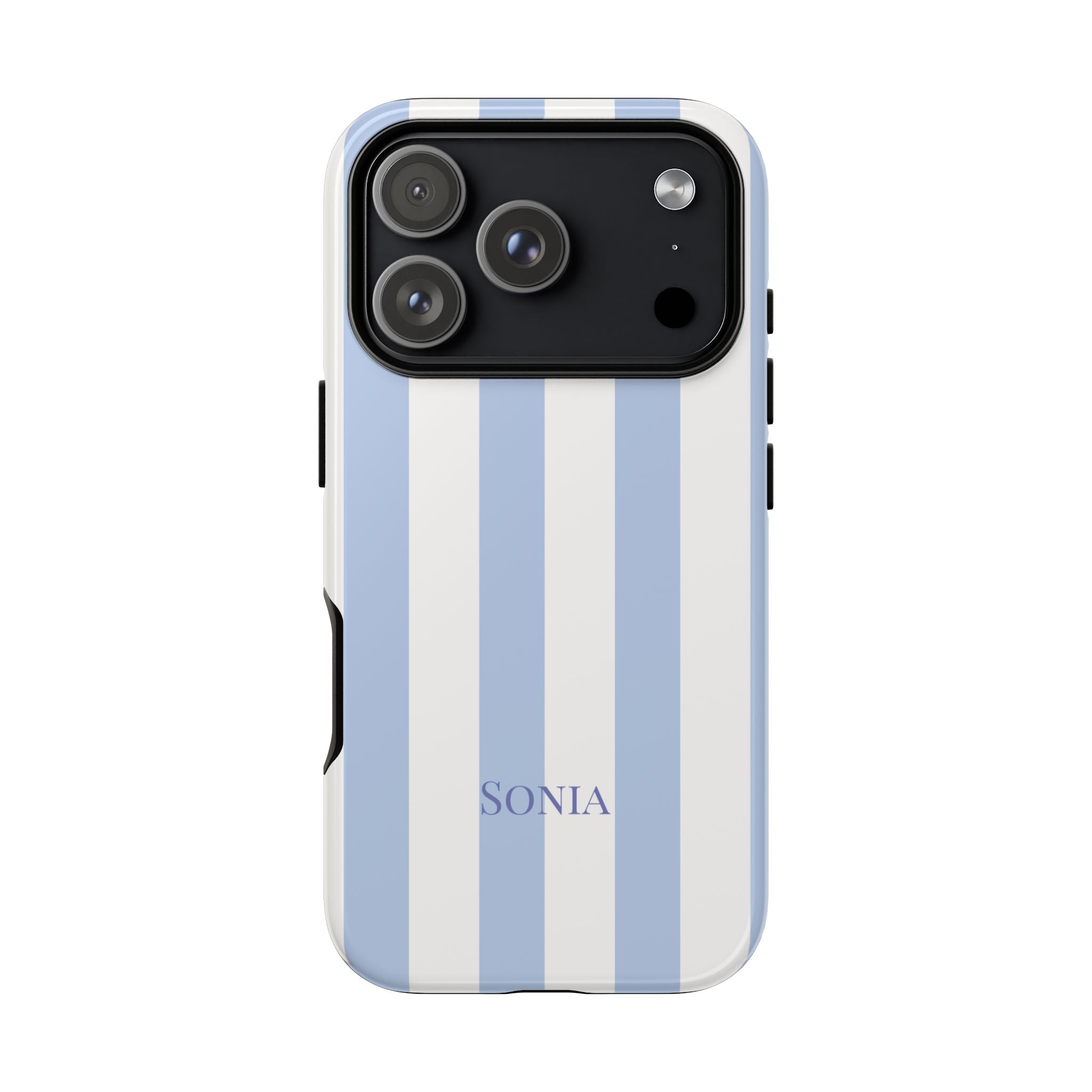 LIGHT BLUE STRIPES – Personalisierte Handyhülle mit Dual-Layer-Schutz