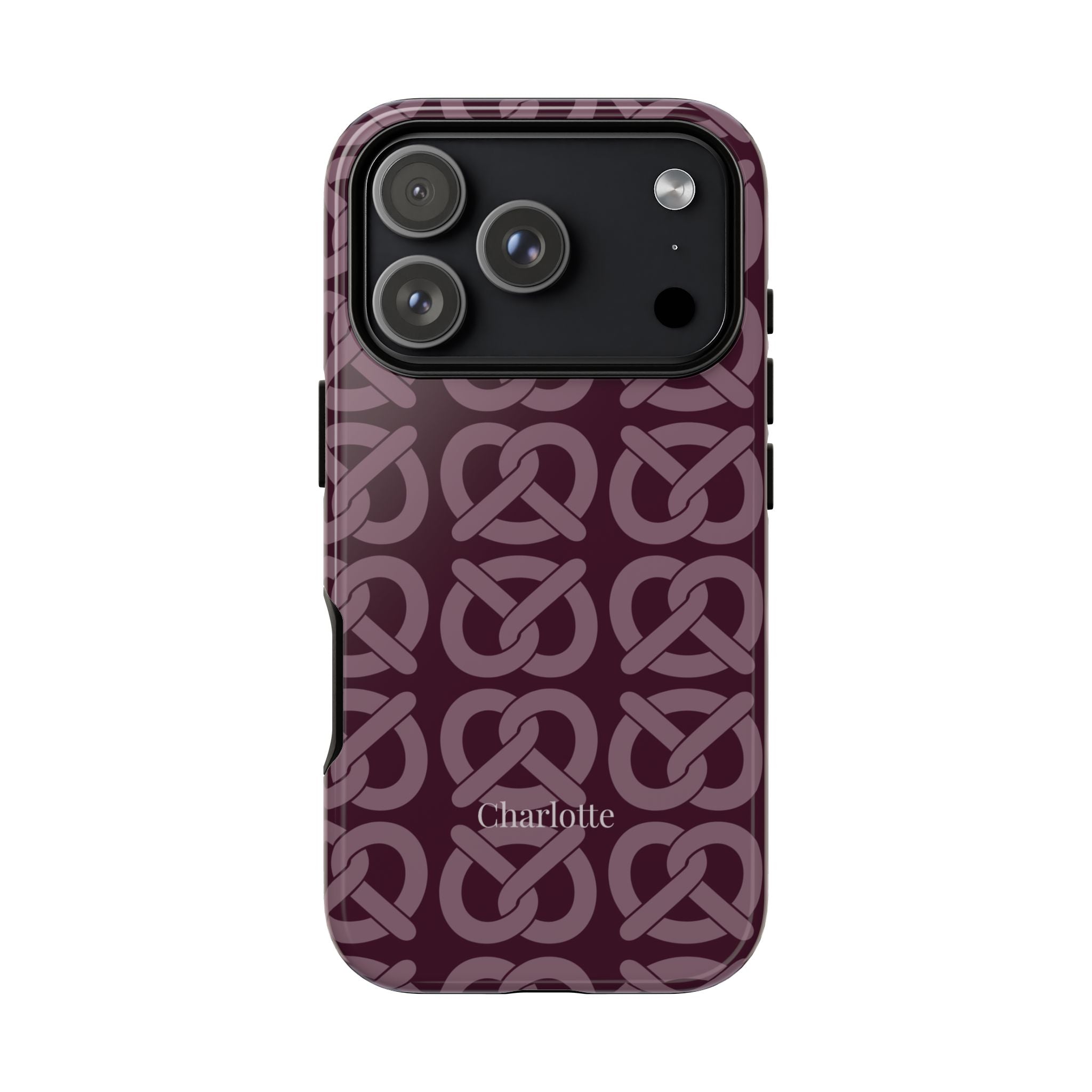 BREZN MONOGRAMM AUBERGINE – Personalisierte Handyhülle mit Dual-Layer-Schutz