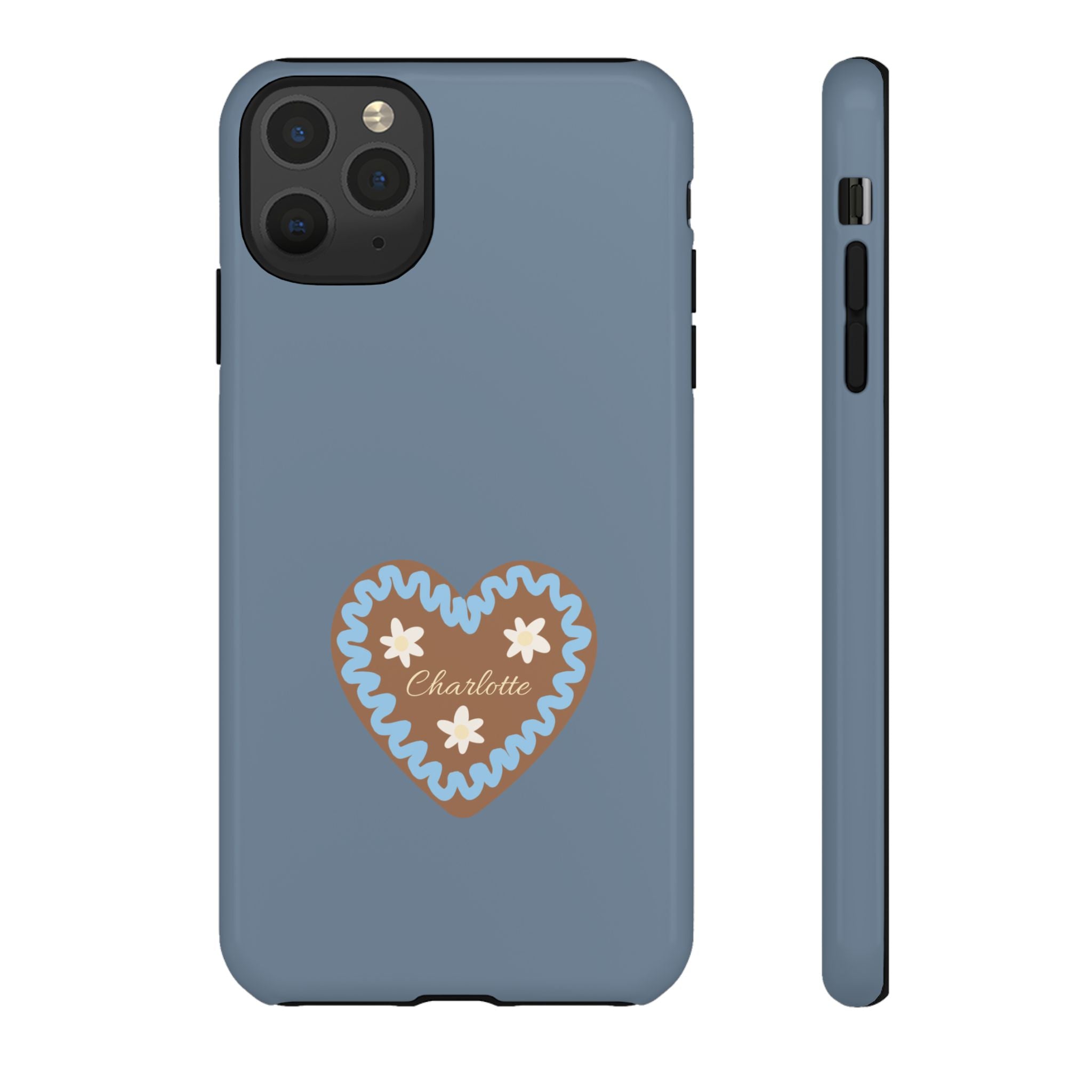 WIESNHERZ TAUBENBLAU – Personalisierte Handyhülle mit Dual-Layer-Schutz