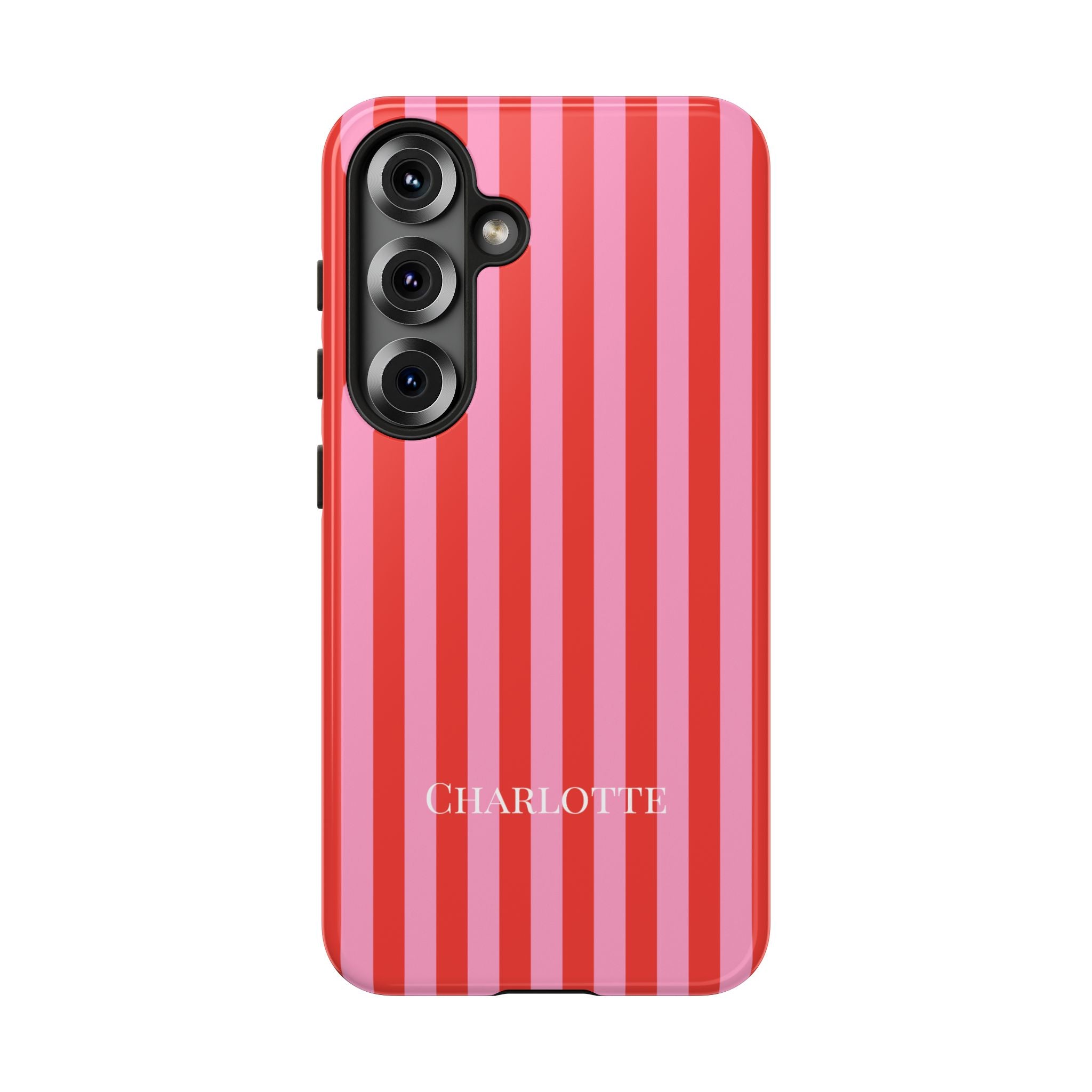 PINK STRIPES – Personalisierte Handyhülle mit Dual-Layer-Schutz