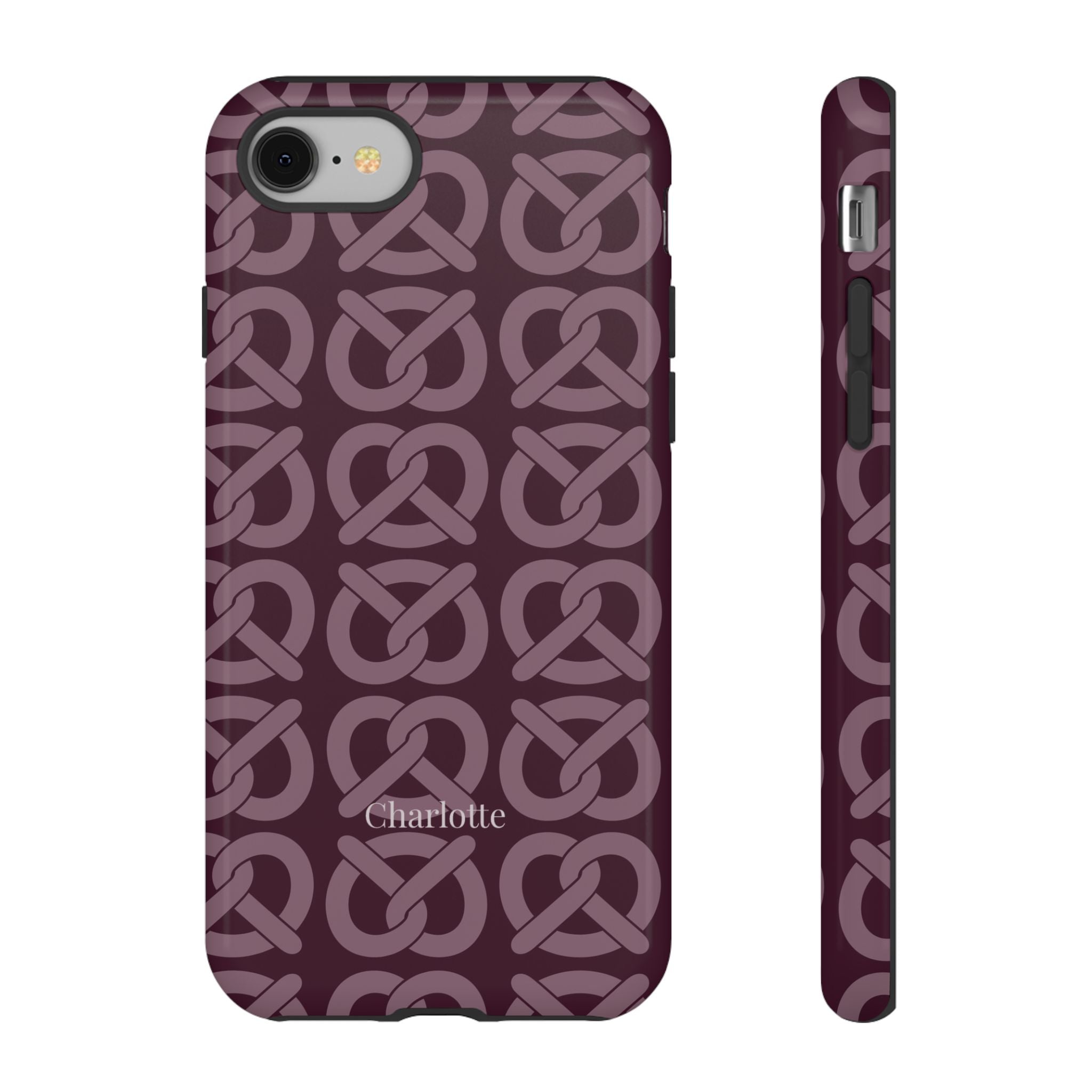BREZN MONOGRAMM AUBERGINE – Personalisierte Handyhülle mit Dual-Layer-Schutz