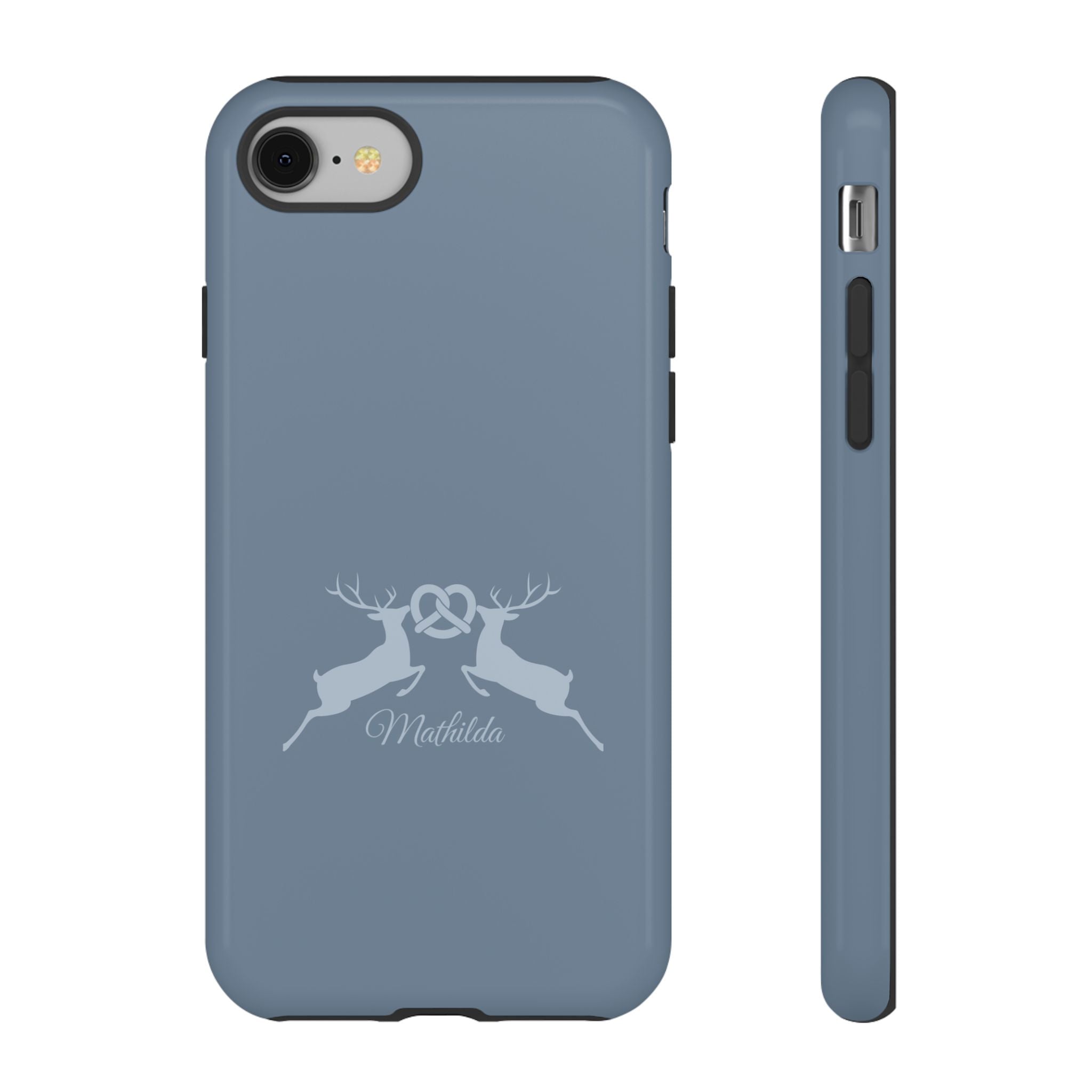 HIRSCH TAUBENBLAU – Personalisierte Handyhülle mit Dual-Layer-Schutz