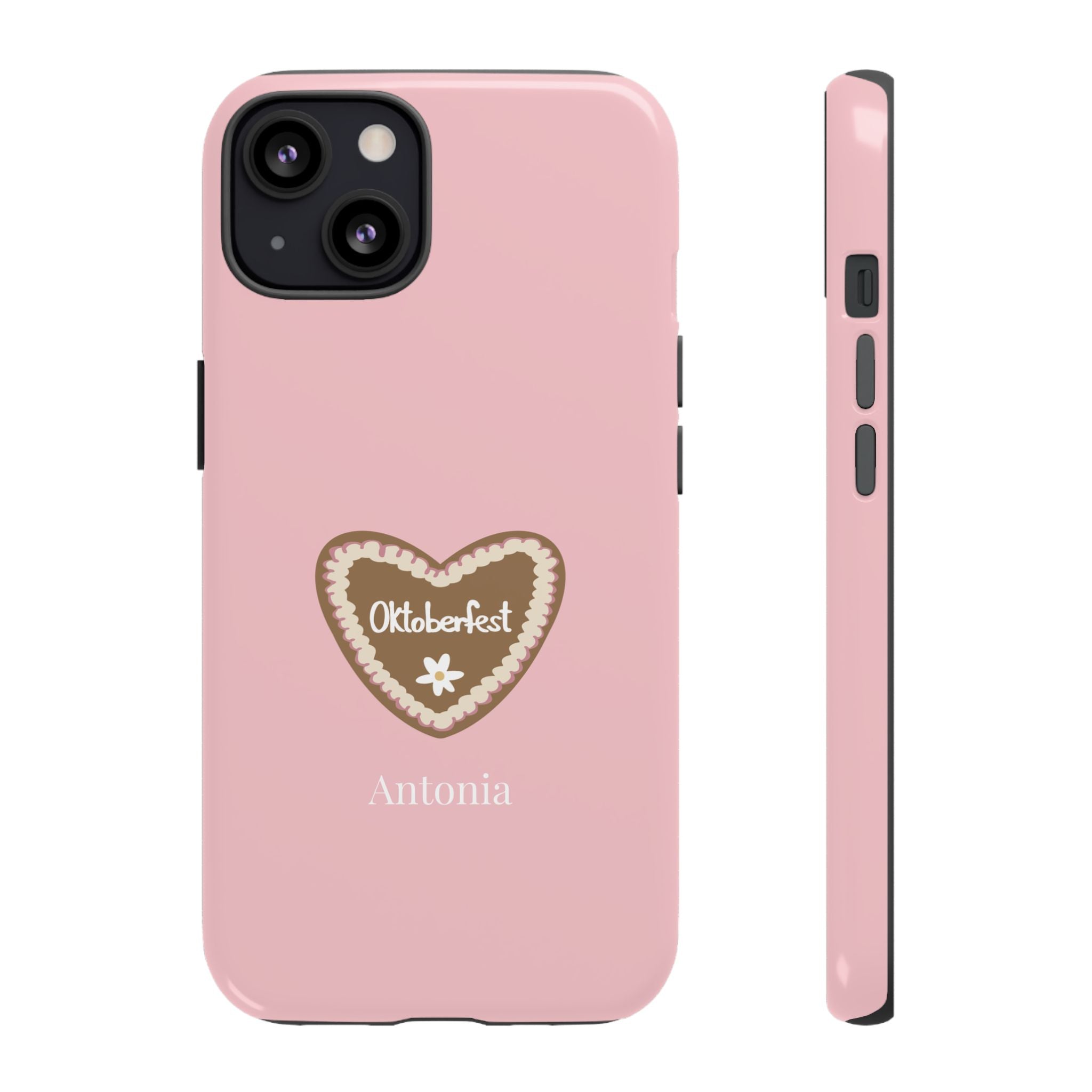 OKTOBERFEST HERZ ROSE – Personalisierte Handyhülle mit Dual-Layer-Schutz