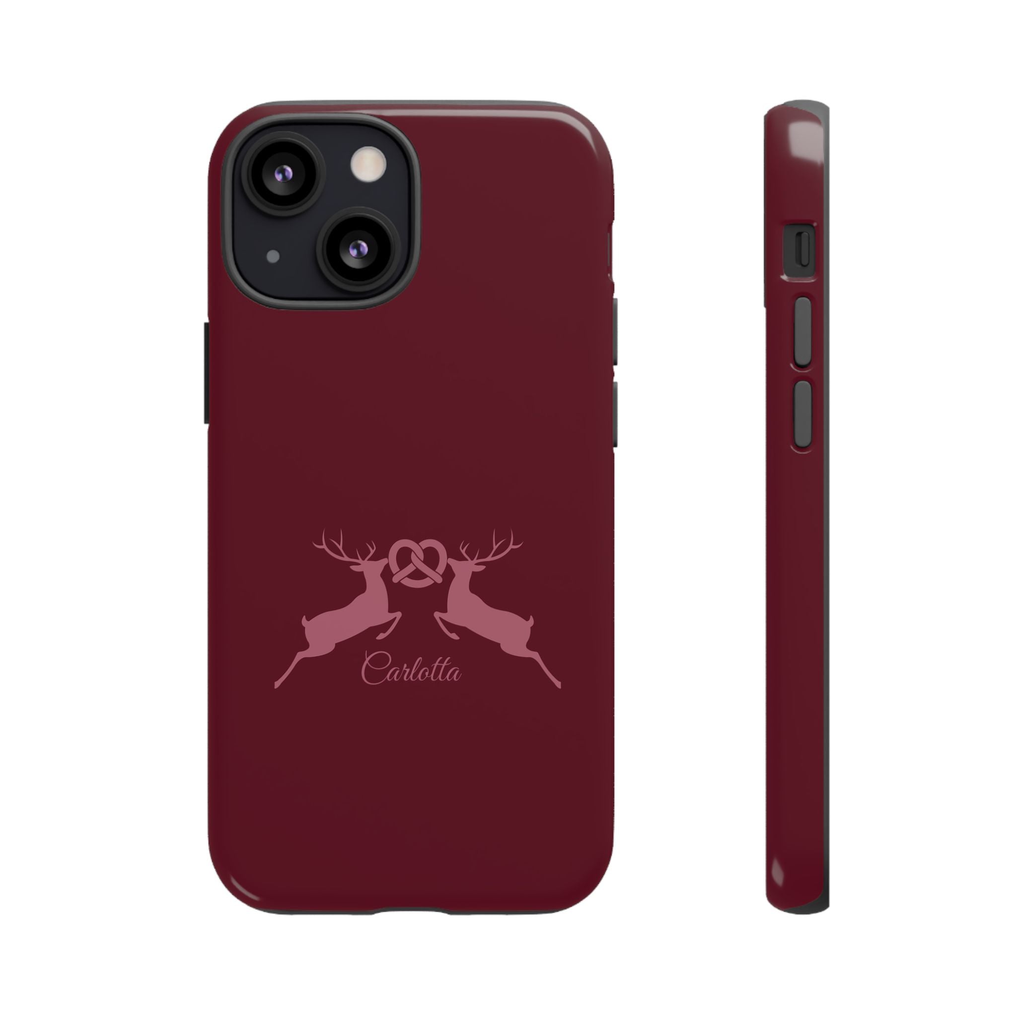 HIRSCH BORDEAUX – Personalisierte Handyhülle mit Dual-Layer-Schutz