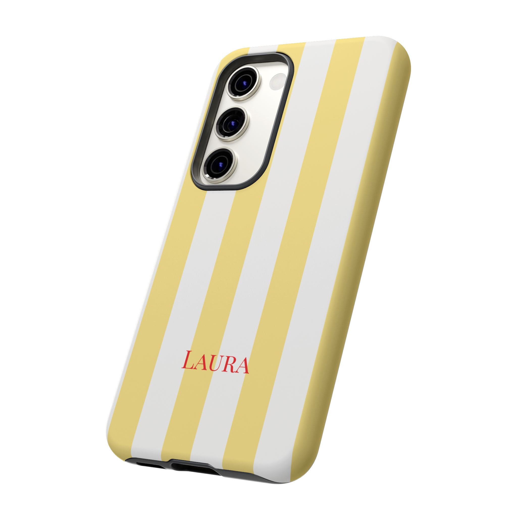 YELLOW STRIPES – Personalisierte Handyhülle mit Dual-Layer-Schutz