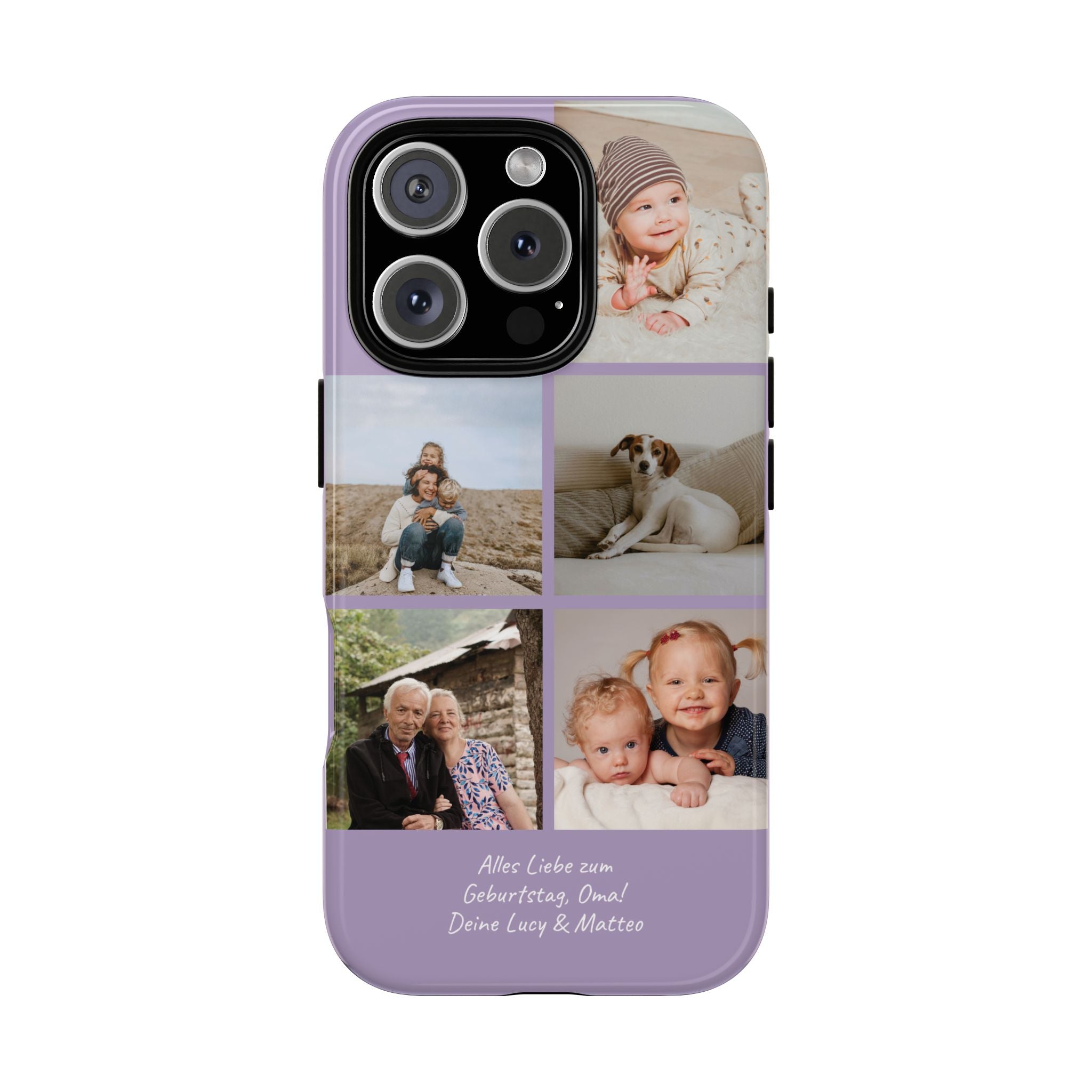 LAVENDEL COLLAGE – Personalisierte Foto Handyhülle mit Dual-Layer-Schutz