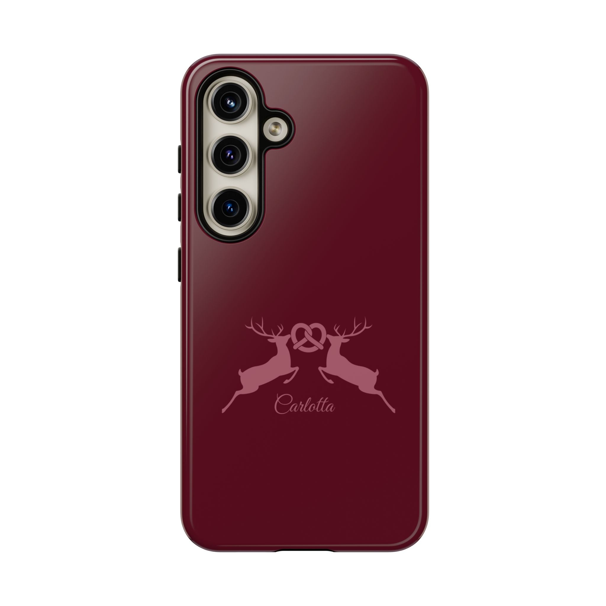 HIRSCH BORDEAUX – Personalisierte Handyhülle mit Dual-Layer-Schutz