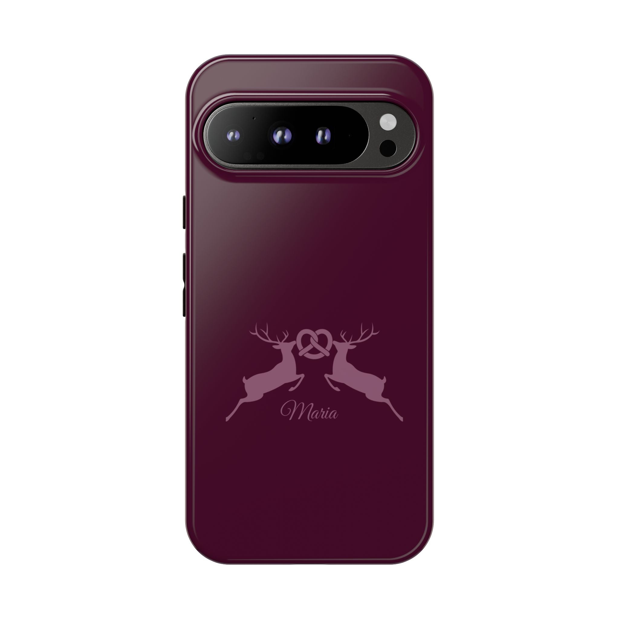 HIRSCH AUBERGINE – Personalisierte Handyhülle mit Dual-Layer-Schutz