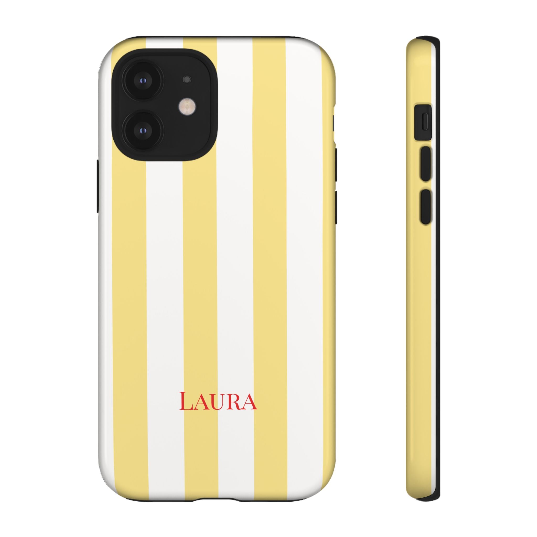YELLOW STRIPES – Personalisierte Handyhülle mit Dual-Layer-Schutz