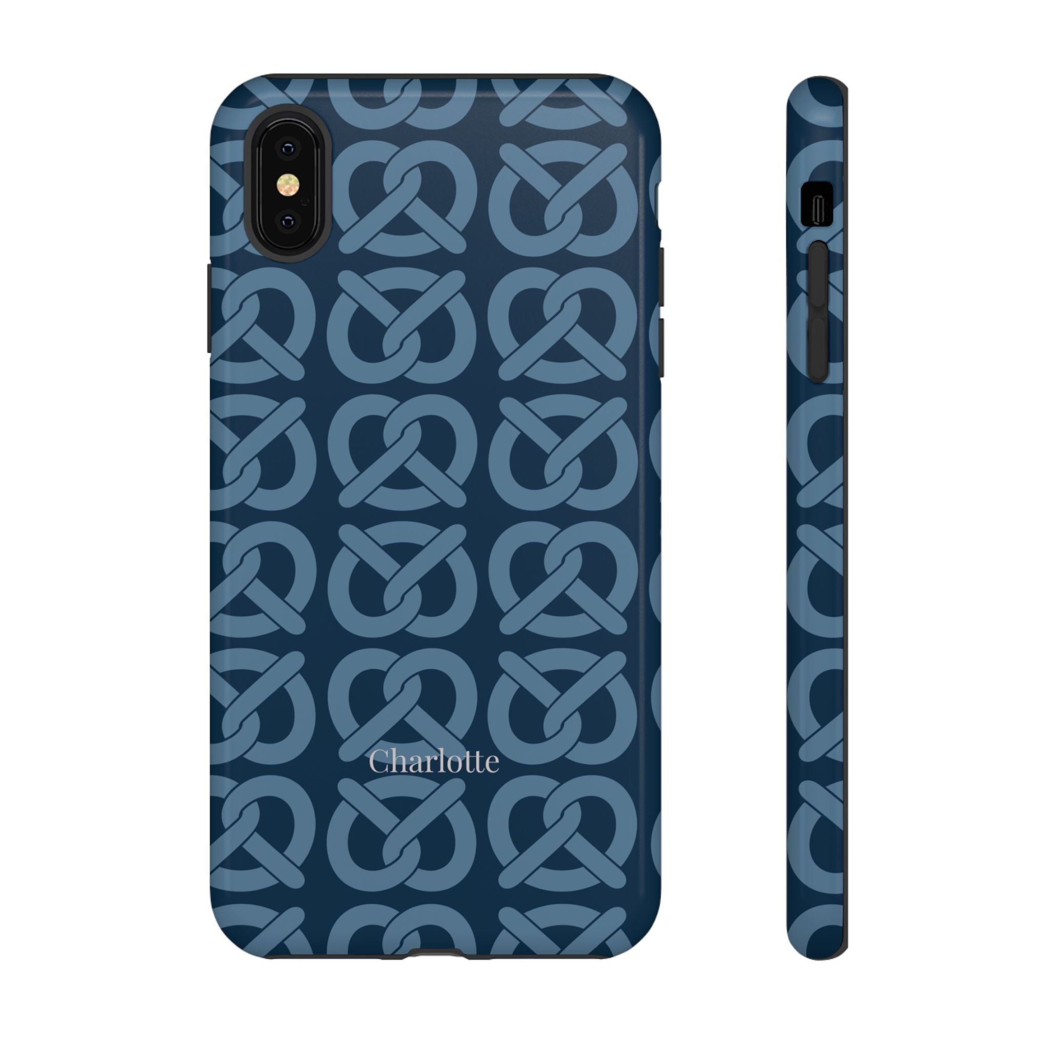 BREZN MONOGRAMM NACHTBLAU – Personalisierte Handyhülle mit Dual-Layer-Schutz