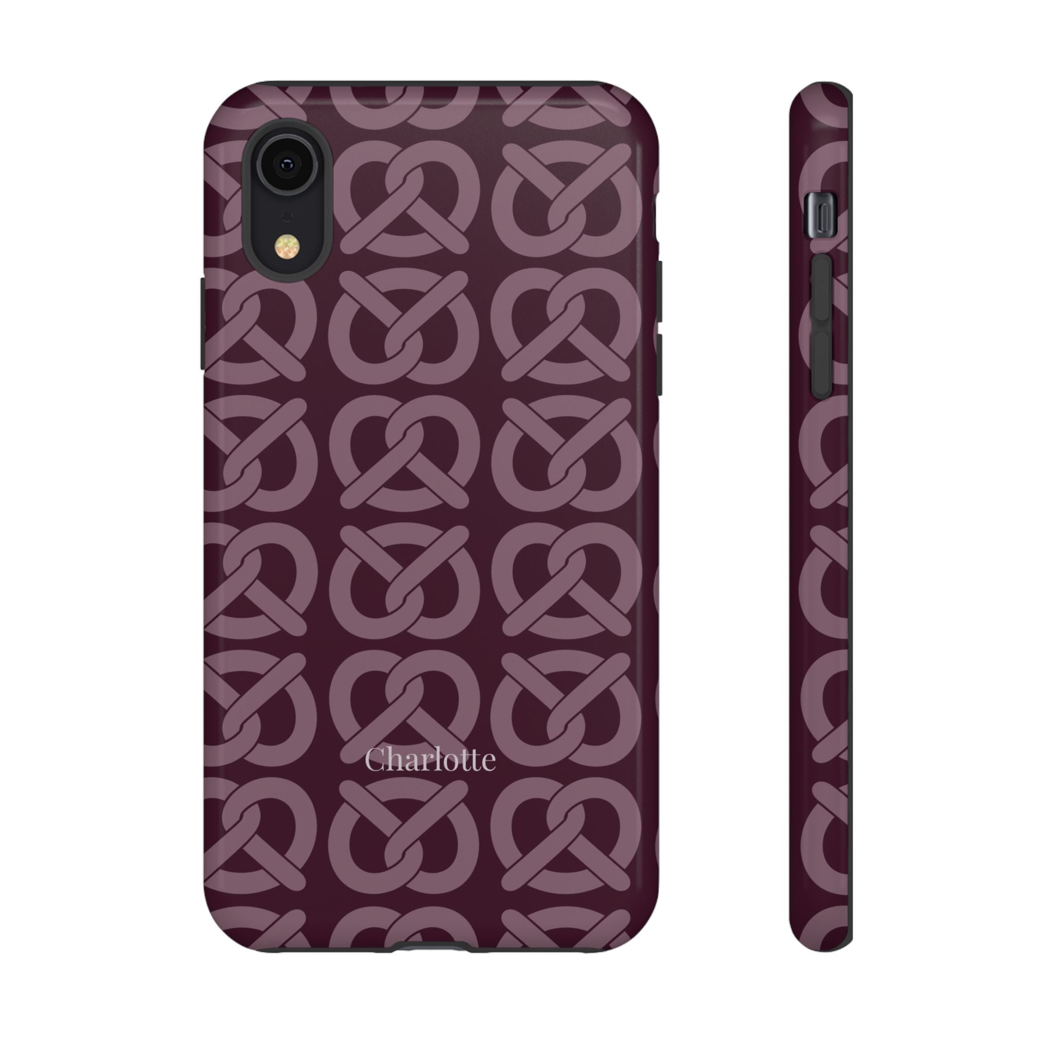 BREZN MONOGRAMM AUBERGINE – Personalisierte Handyhülle mit Dual-Layer-Schutz
