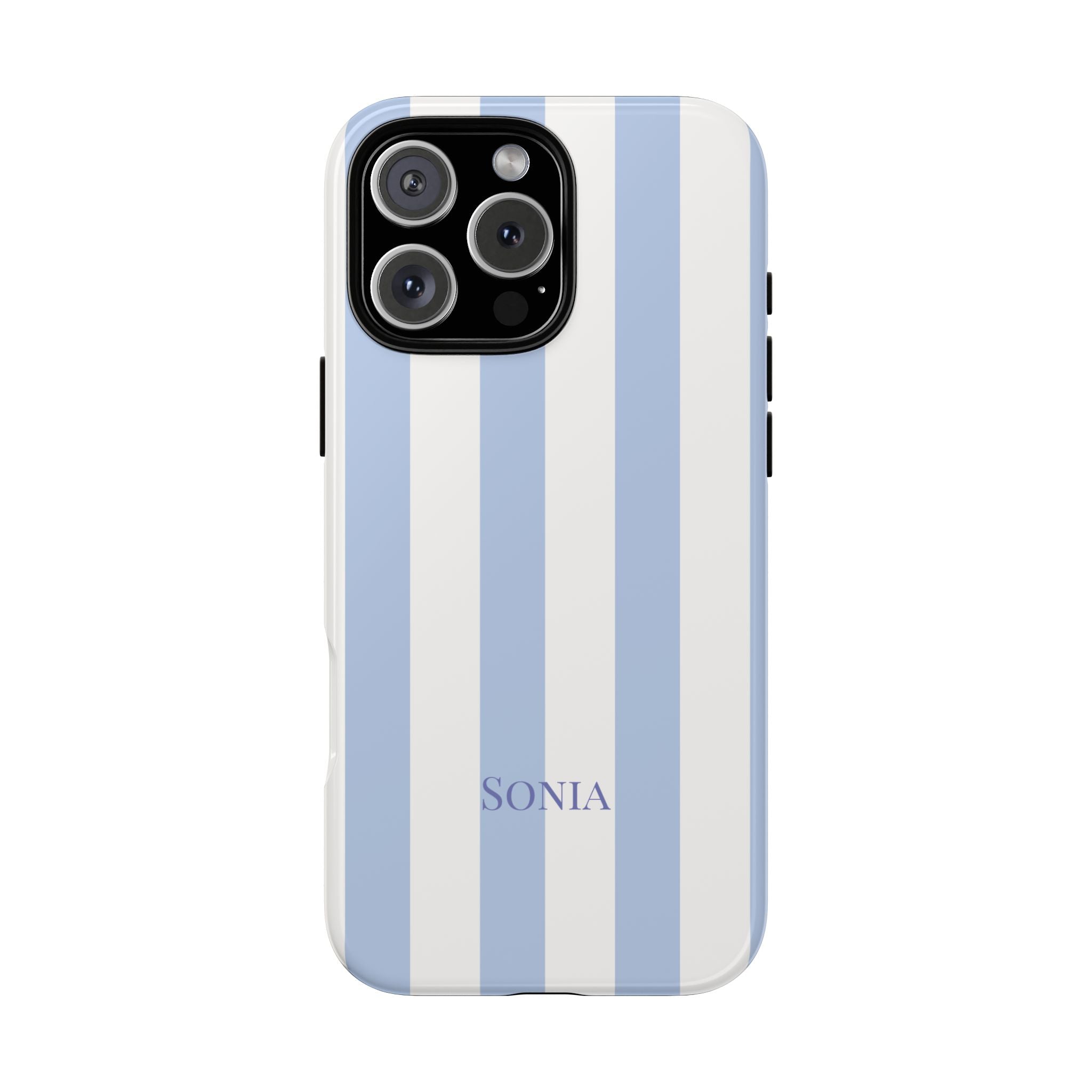 LIGHT BLUE STRIPES – Personalisierte Handyhülle mit Dual-Layer-Schutz