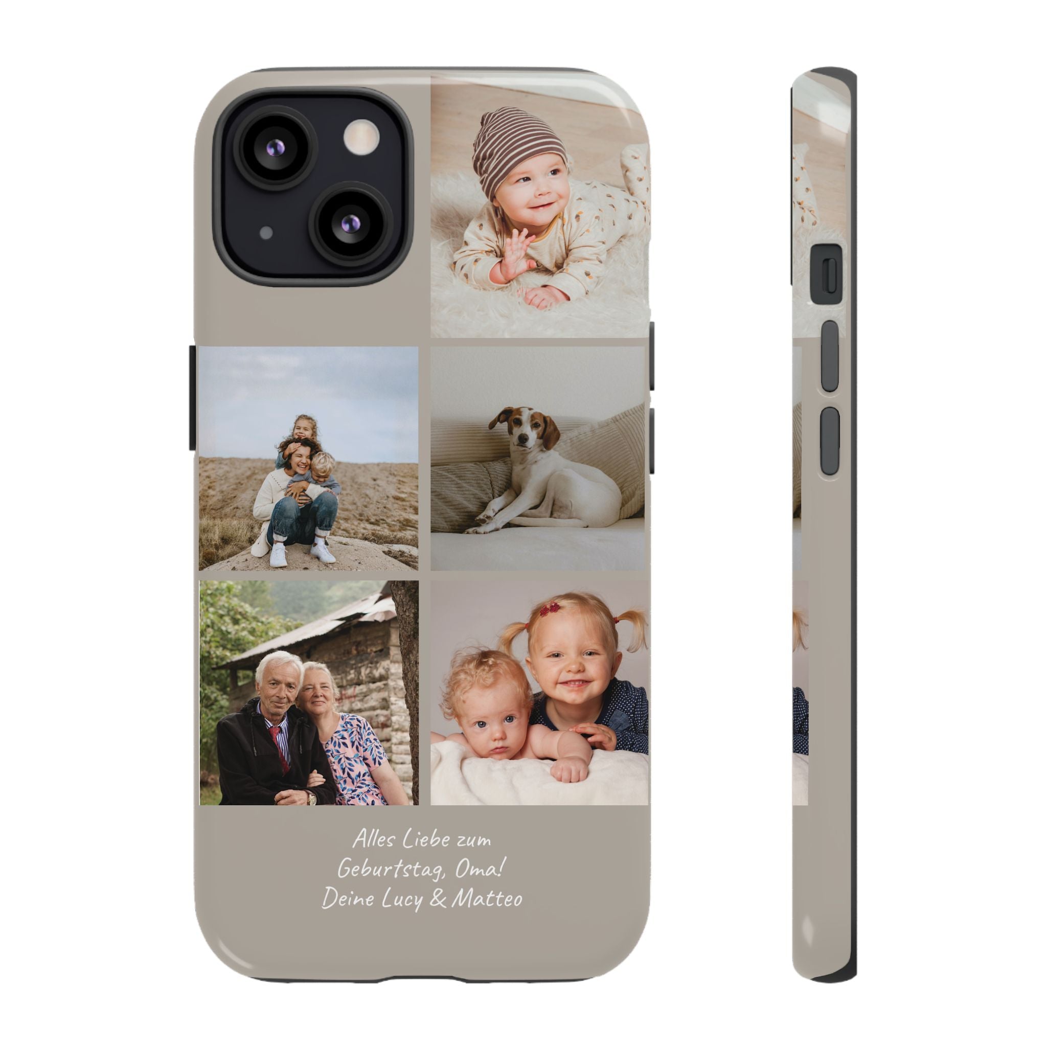 BEIGE COLLAGE – Personalisierte Foto Handyhülle mit Dual-Layer-Schutz