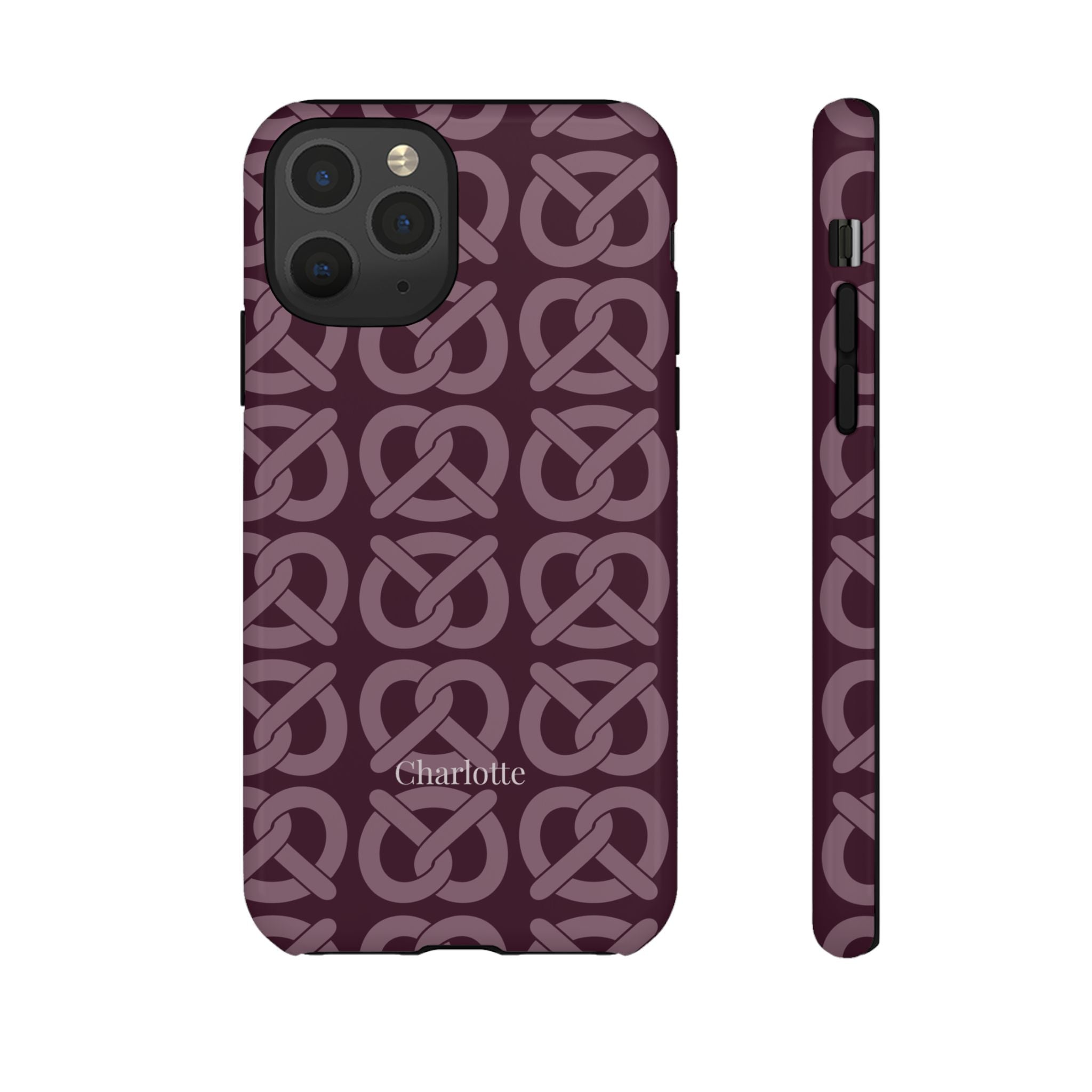 BREZN MONOGRAMM AUBERGINE – Personalisierte Handyhülle mit Dual-Layer-Schutz