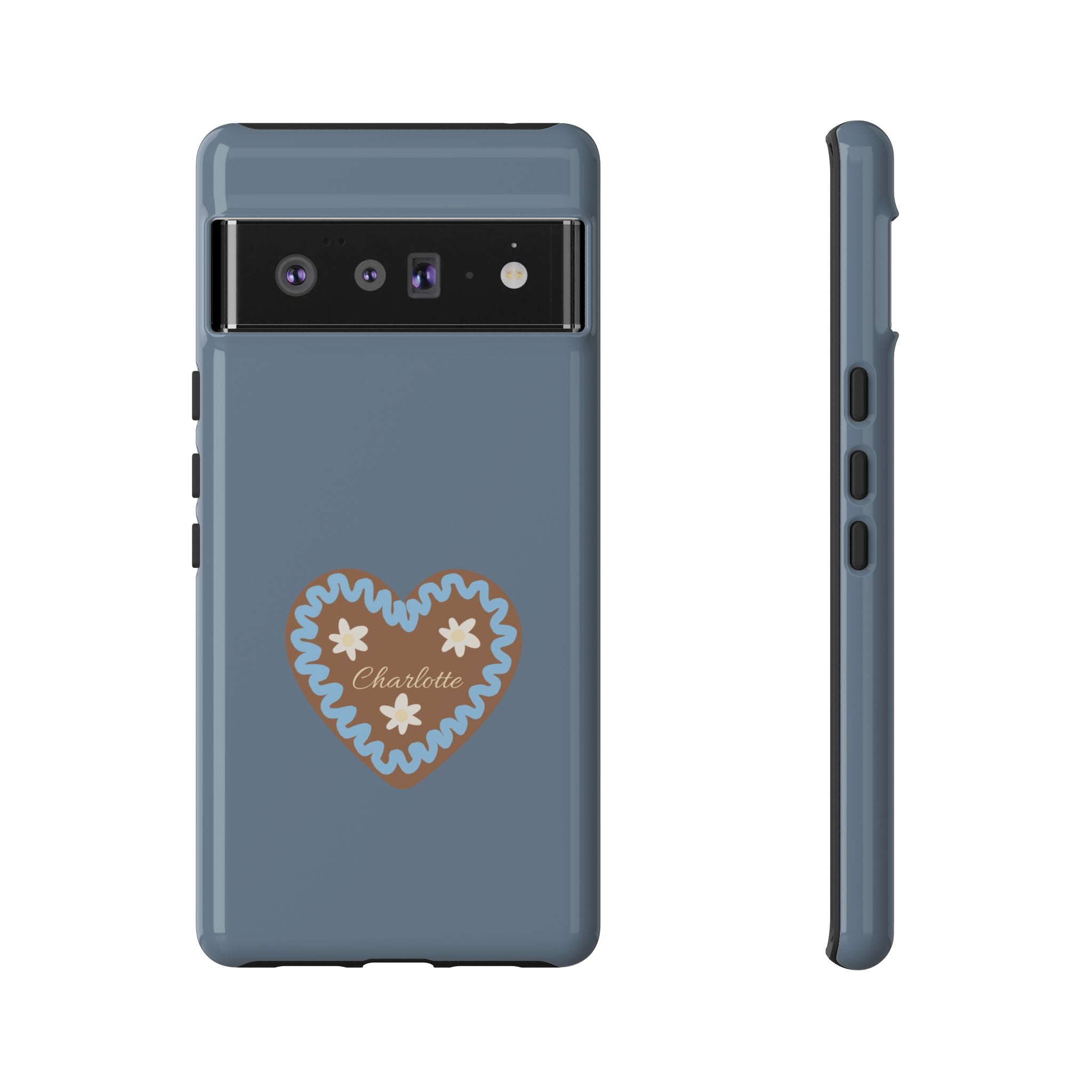 WIESNHERZ TAUBENBLAU – Personalisierte Handyhülle mit Dual-Layer-Schutz