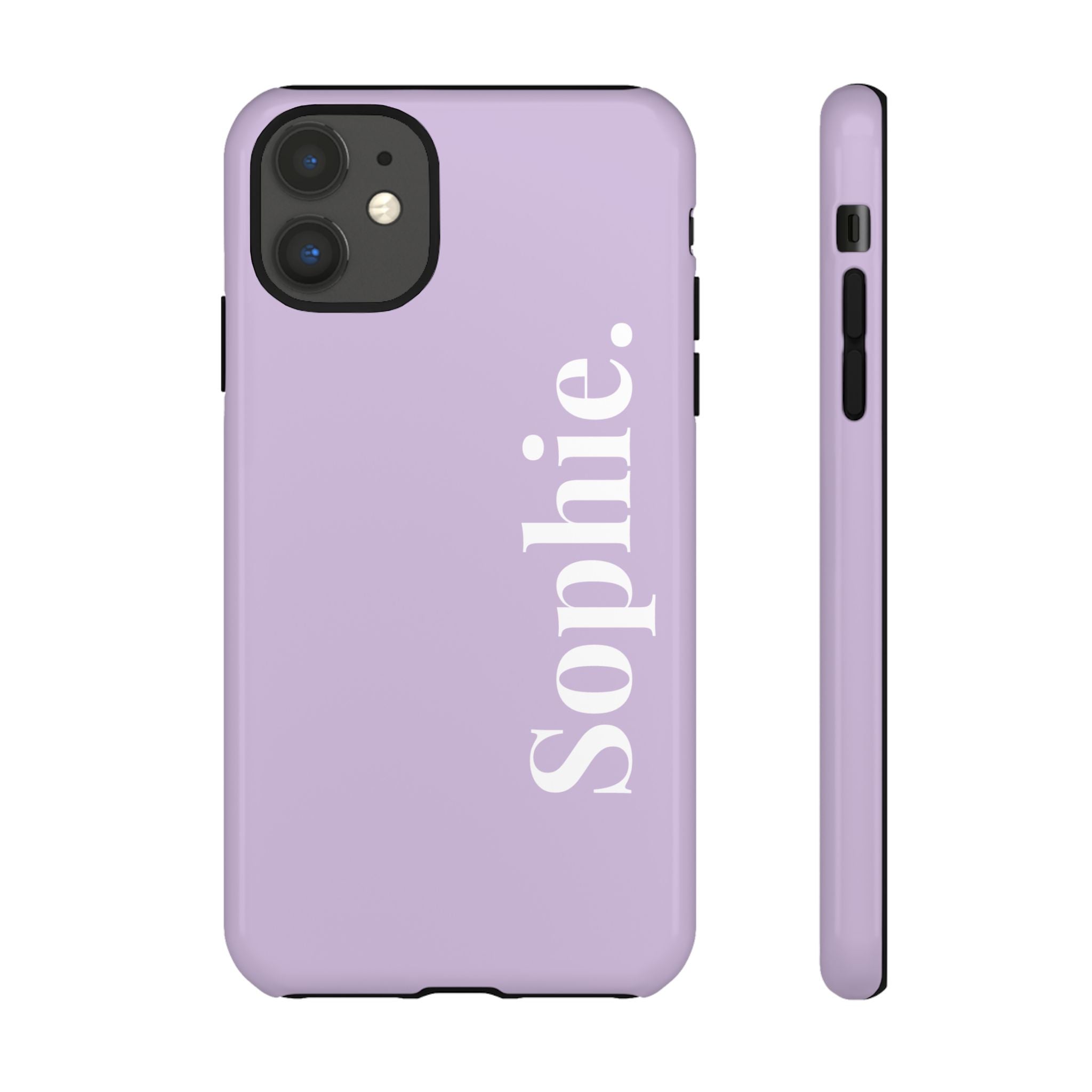 LAVENDEL BOLD NAME – Personalisierte Handyhülle mit Dual-Layer-Schutz