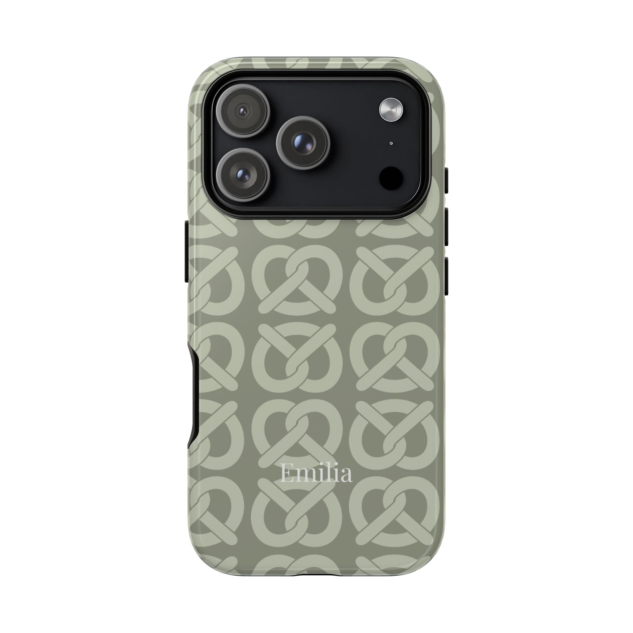 BREZN MONOGRAMM SALBEI – Personalisierte Handyhülle mit Dual-Layer-Schutz