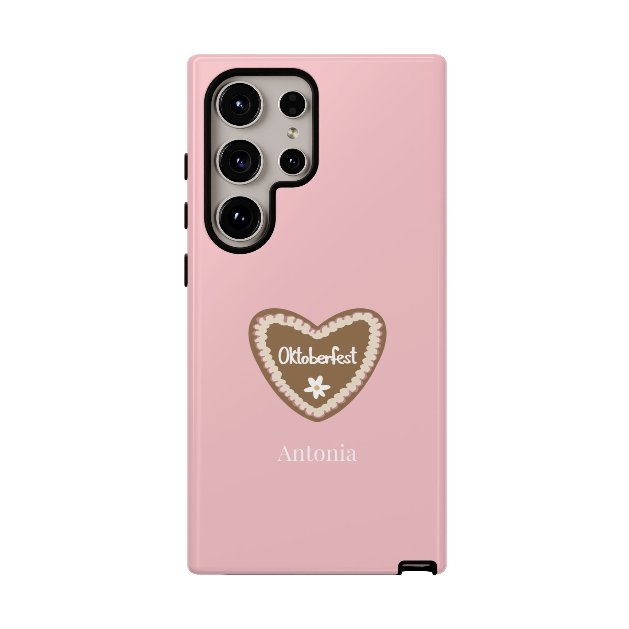 OKTOBERFEST HERZ ROSE – Personalisierte Handyhülle mit Dual-Layer-Schutz