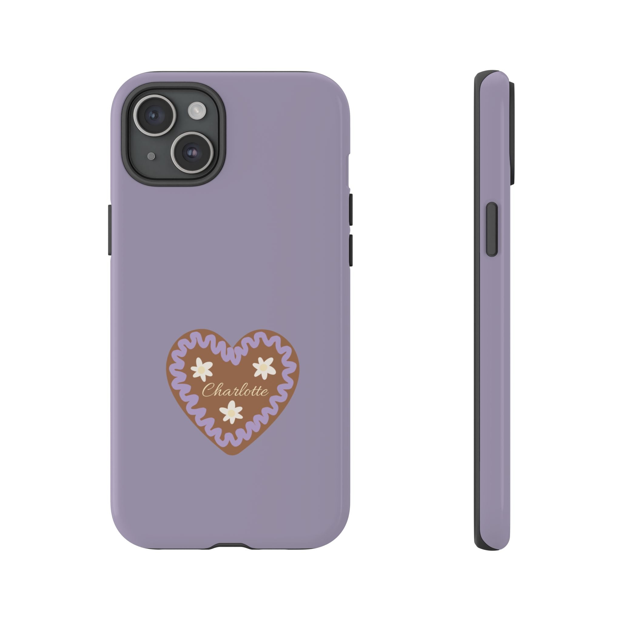 WIESNHERZ LAVENDEL – Personalisierte Handyhülle mit Dual-Layer-Schutz