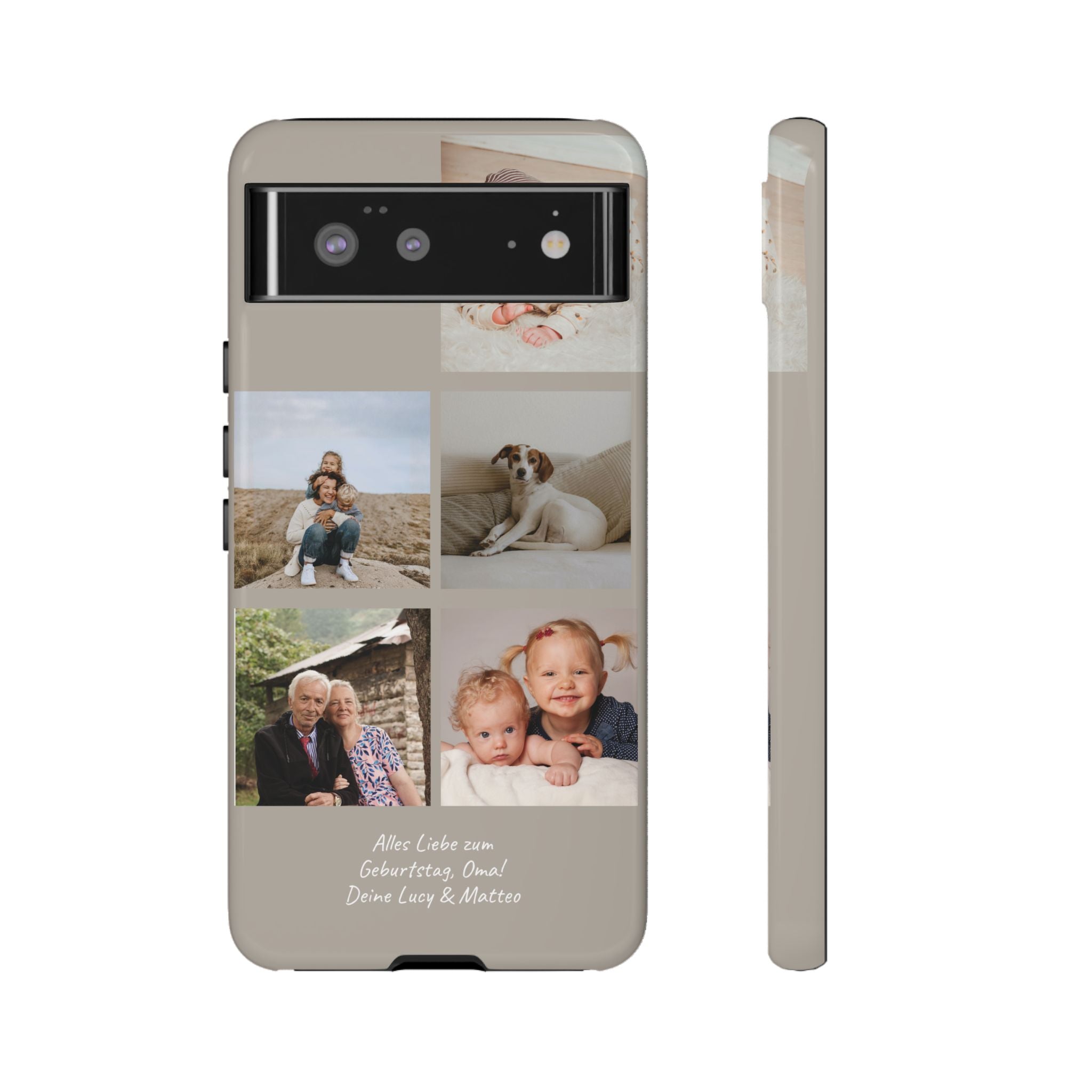 BEIGE COLLAGE – Personalisierte Foto Handyhülle mit Dual-Layer-Schutz