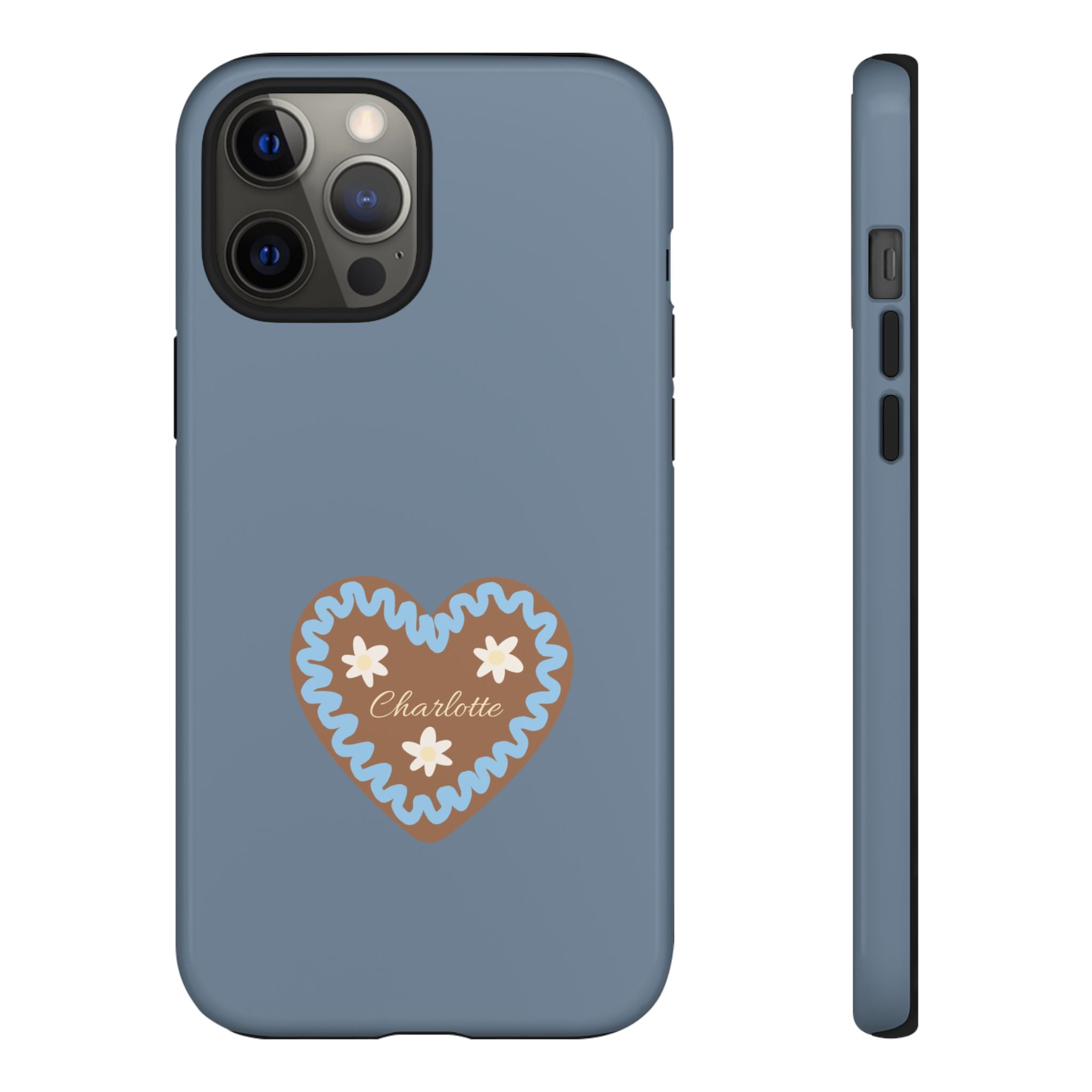 WIESNHERZ TAUBENBLAU – Personalisierte Handyhülle mit Dual-Layer-Schutz