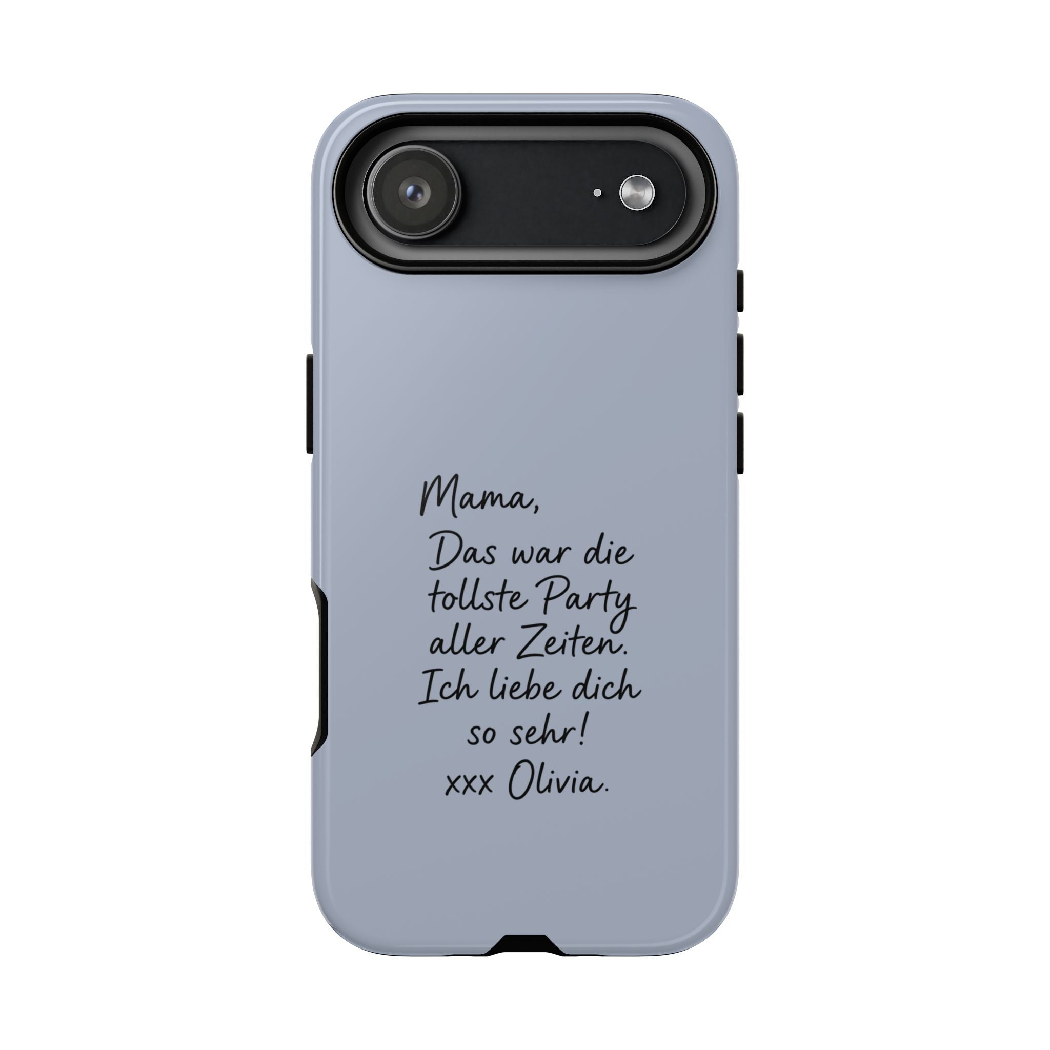 DUSTY BLUE HANDWRITTEN NOTE – Personalisierte Handyhülle mit Dual-Layer-Schutz