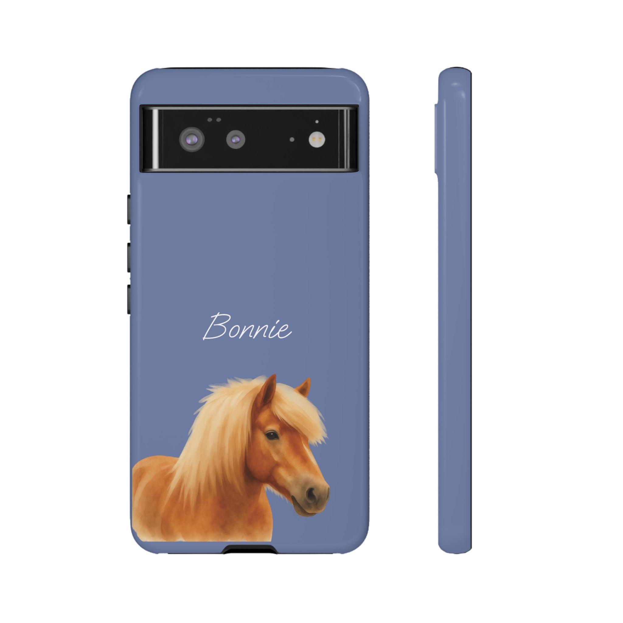 PET AQUARELL DUSTY BLUE – Personalisierte Handyhülle mit Dual-Layer-Schutz