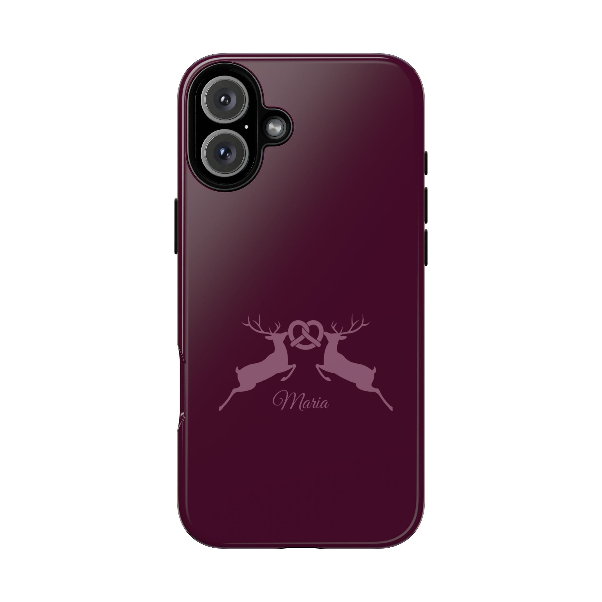 HIRSCH AUBERGINE – Personalisierte Handyhülle mit Dual-Layer-Schutz