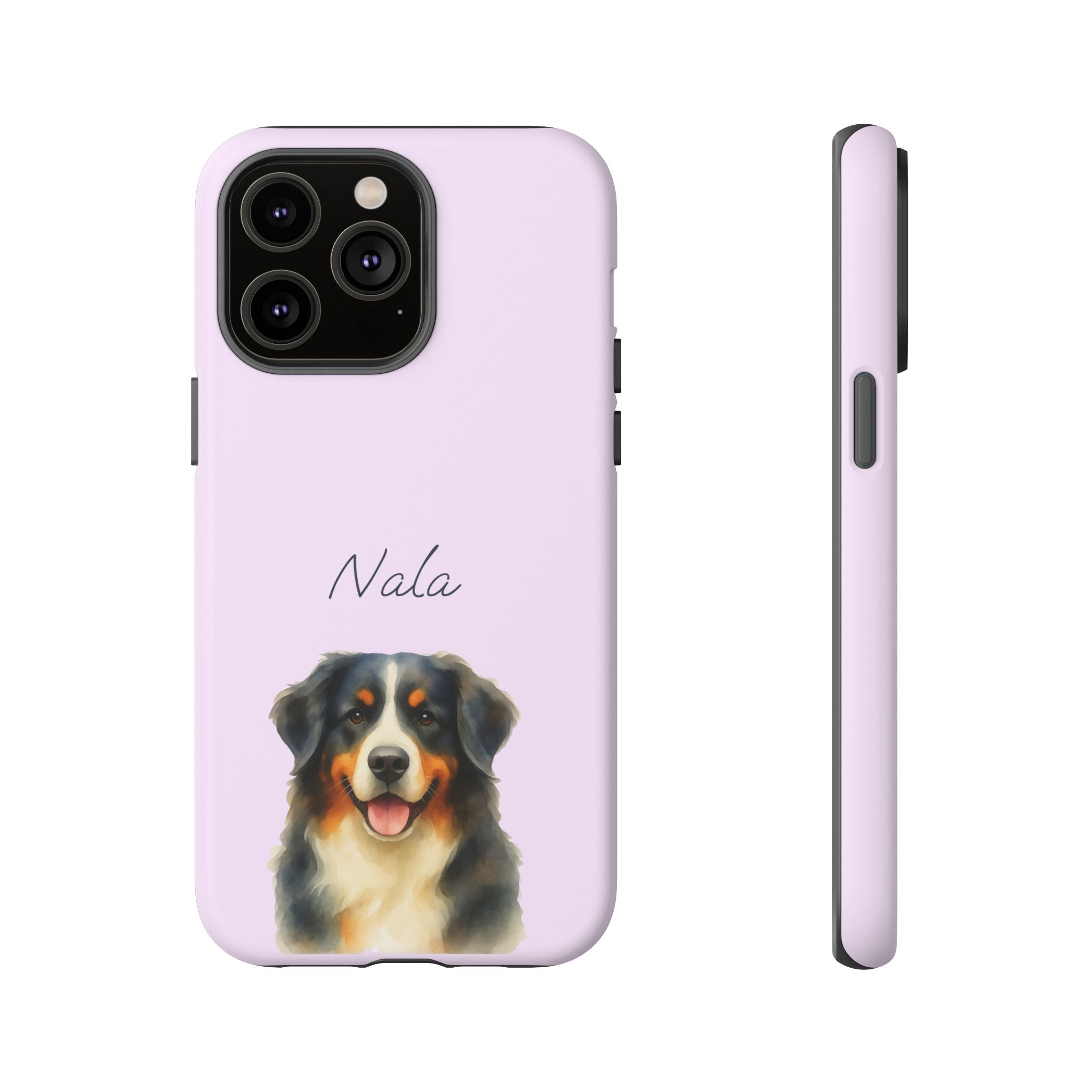 Pet Aquarell Lavendel – Personalisierte Handyhülle mit Dual-Layer-Schutz