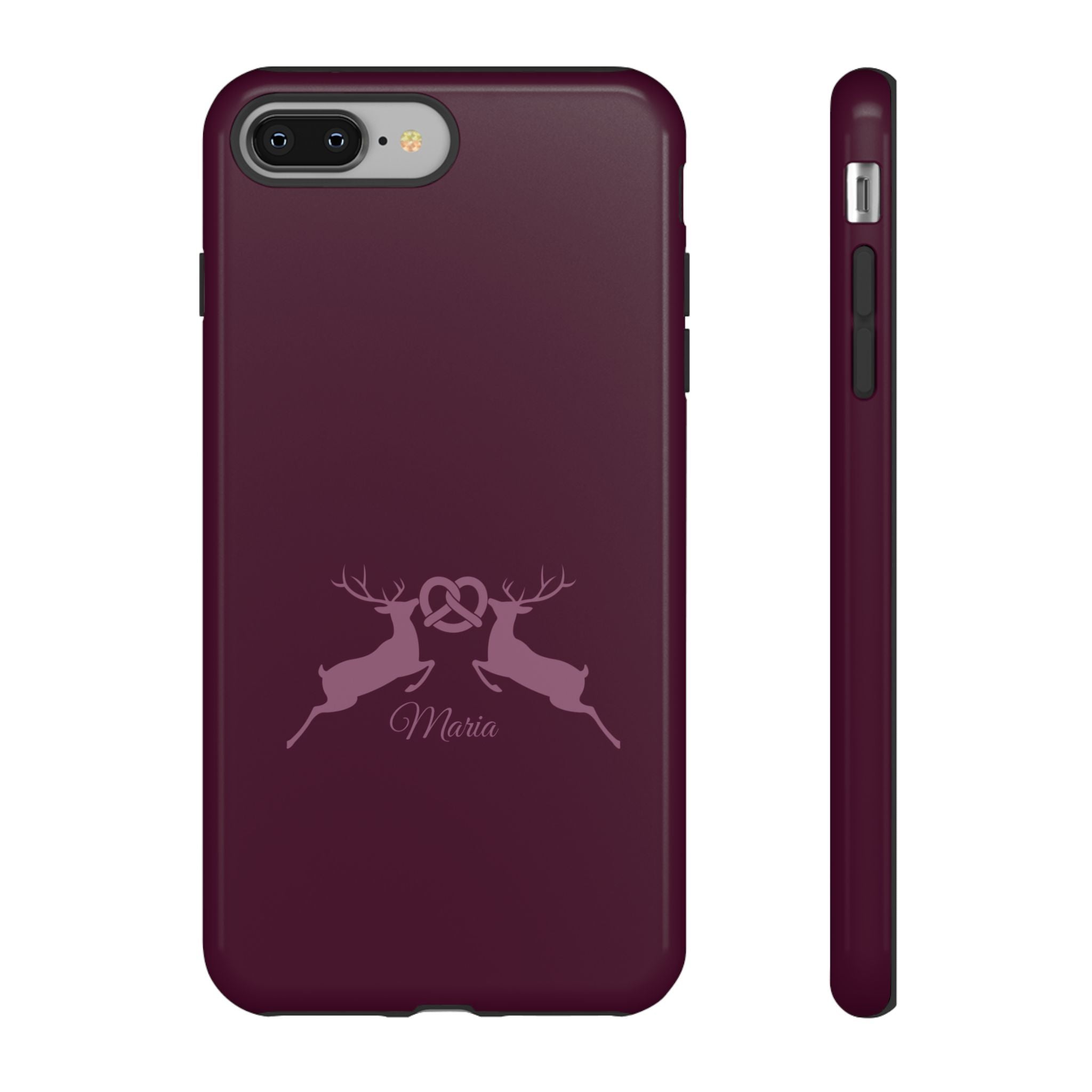 HIRSCH AUBERGINE – Personalisierte Handyhülle mit Dual-Layer-Schutz