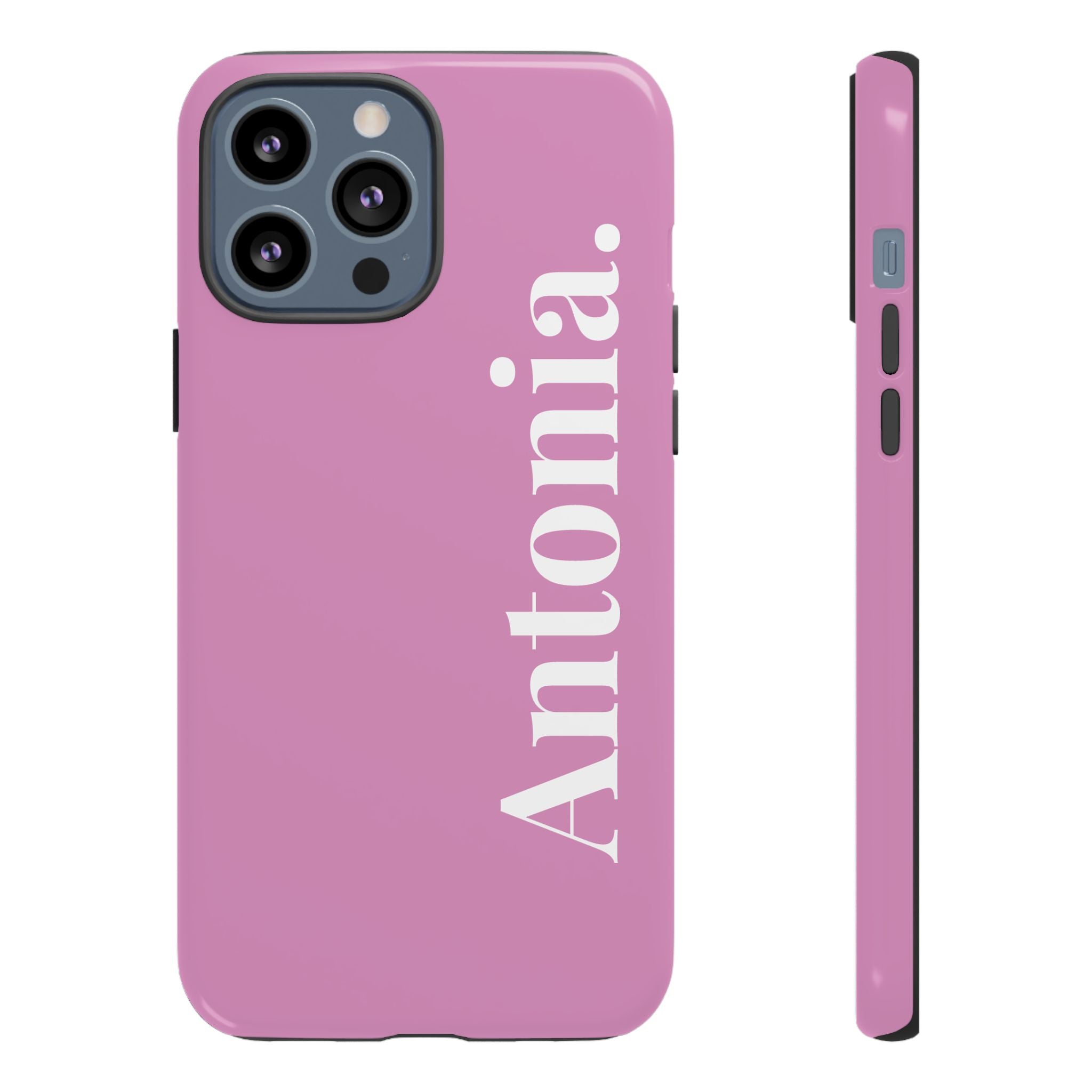 PINK BOLD NAME – Personalisierte Handyhülle mit Dual-Layer-Schutz