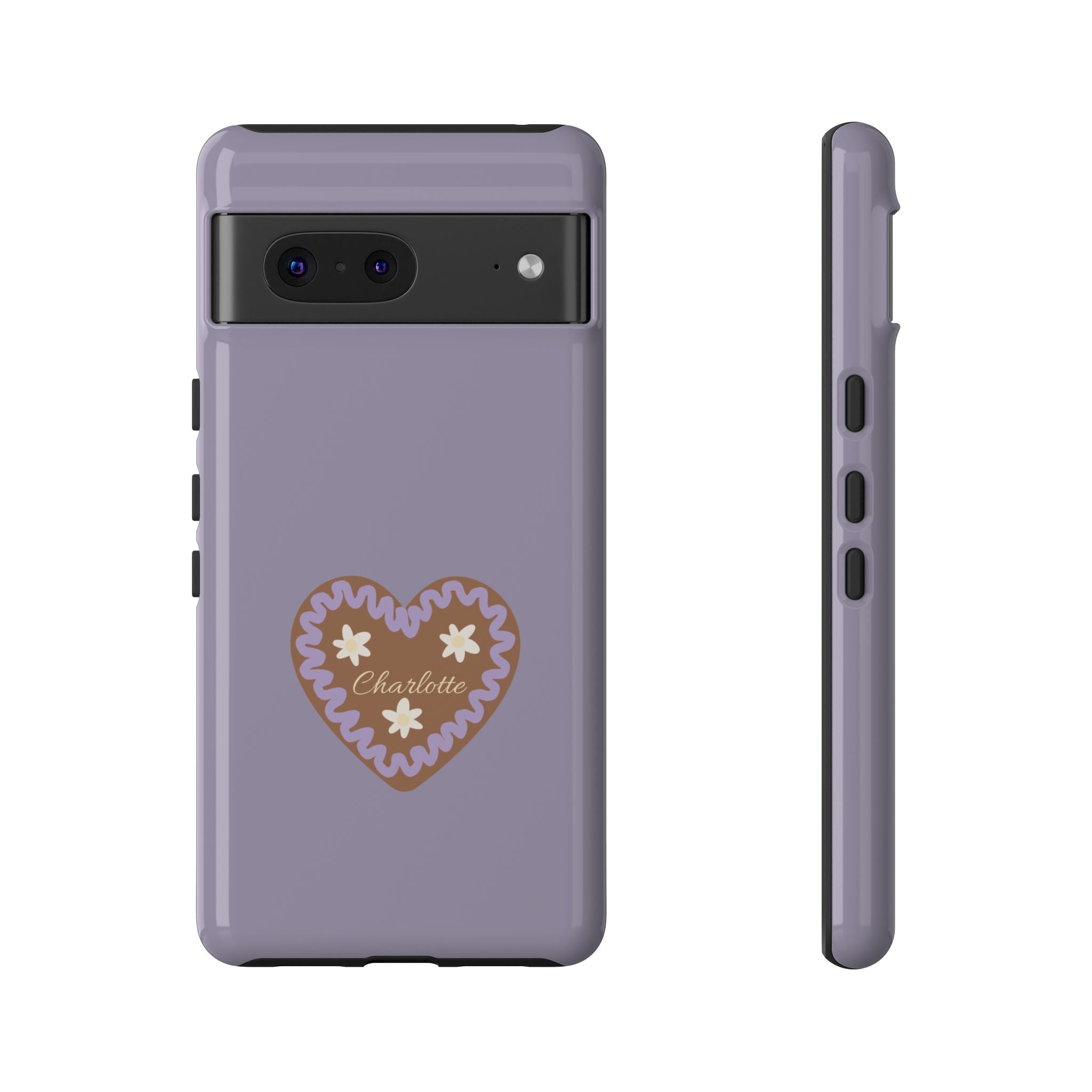 WIESNHERZ LAVENDEL – Personalisierte Handyhülle mit Dual-Layer-Schutz