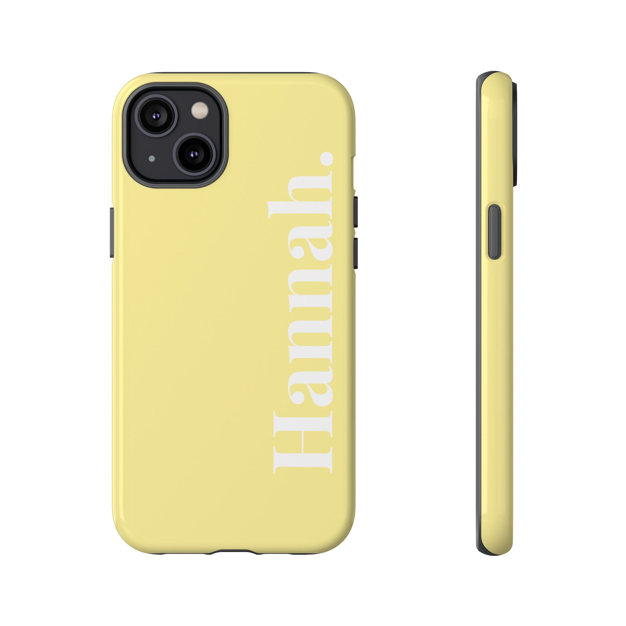 CITRUS YELLOW BOLD NAME – Personalisierte Handyhülle mit Dual-Layer-Schutz