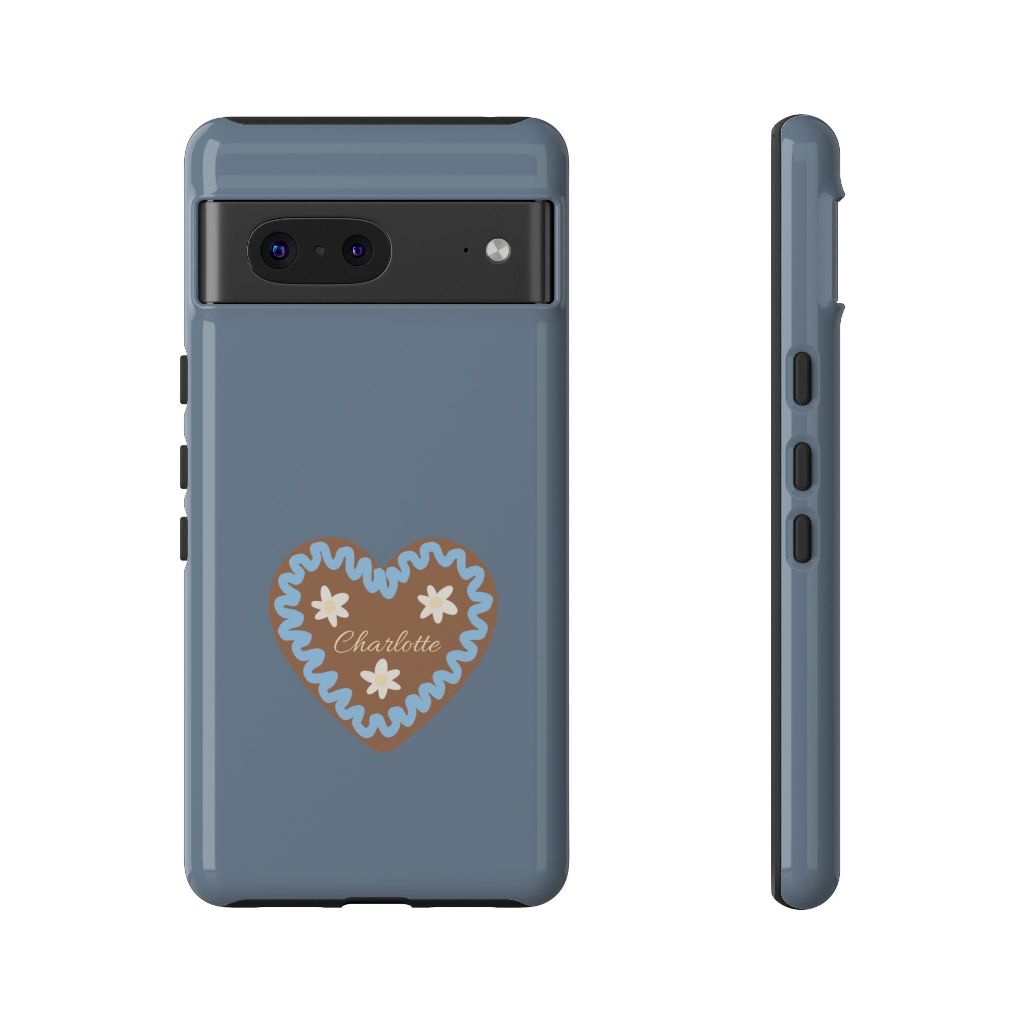 WIESNHERZ TAUBENBLAU – Personalisierte Handyhülle mit Dual-Layer-Schutz