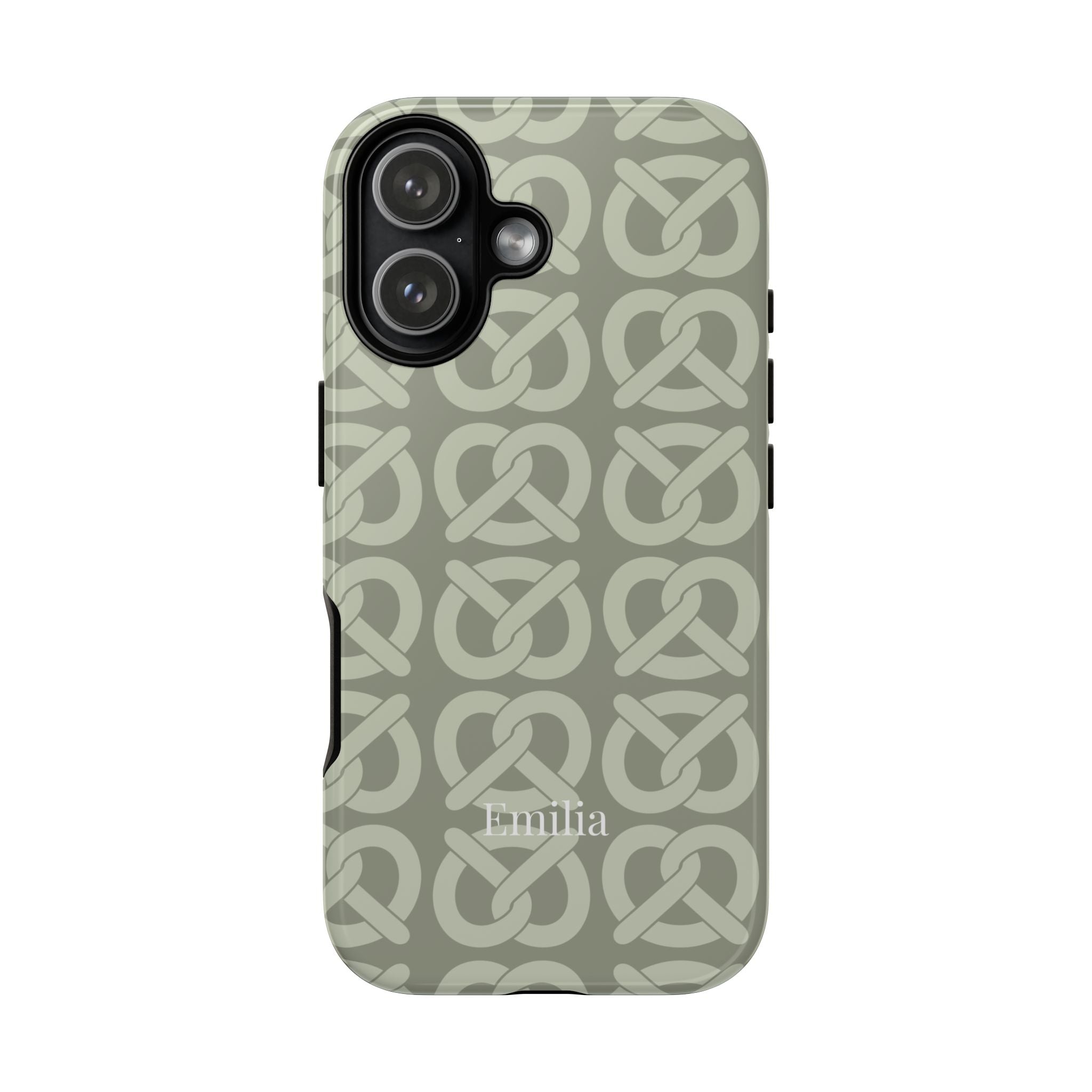 BREZN MONOGRAMM SALBEI – Personalisierte Handyhülle mit Dual-Layer-Schutz