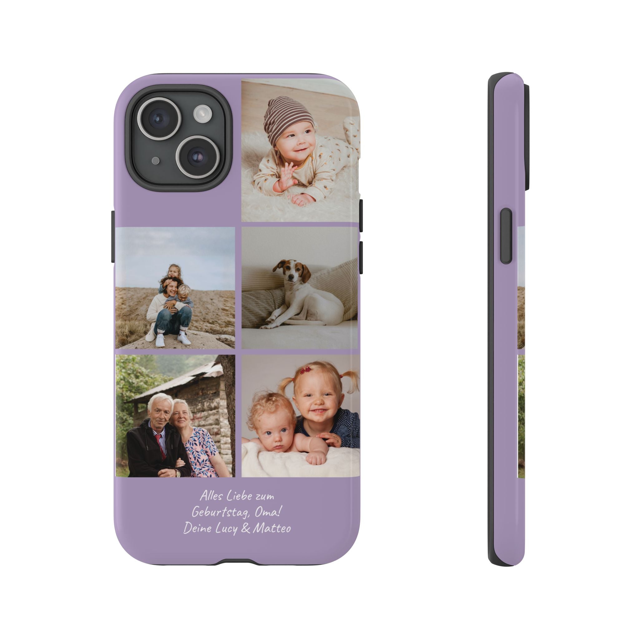 LAVENDEL COLLAGE – Personalisierte Foto Handyhülle mit Dual-Layer-Schutz