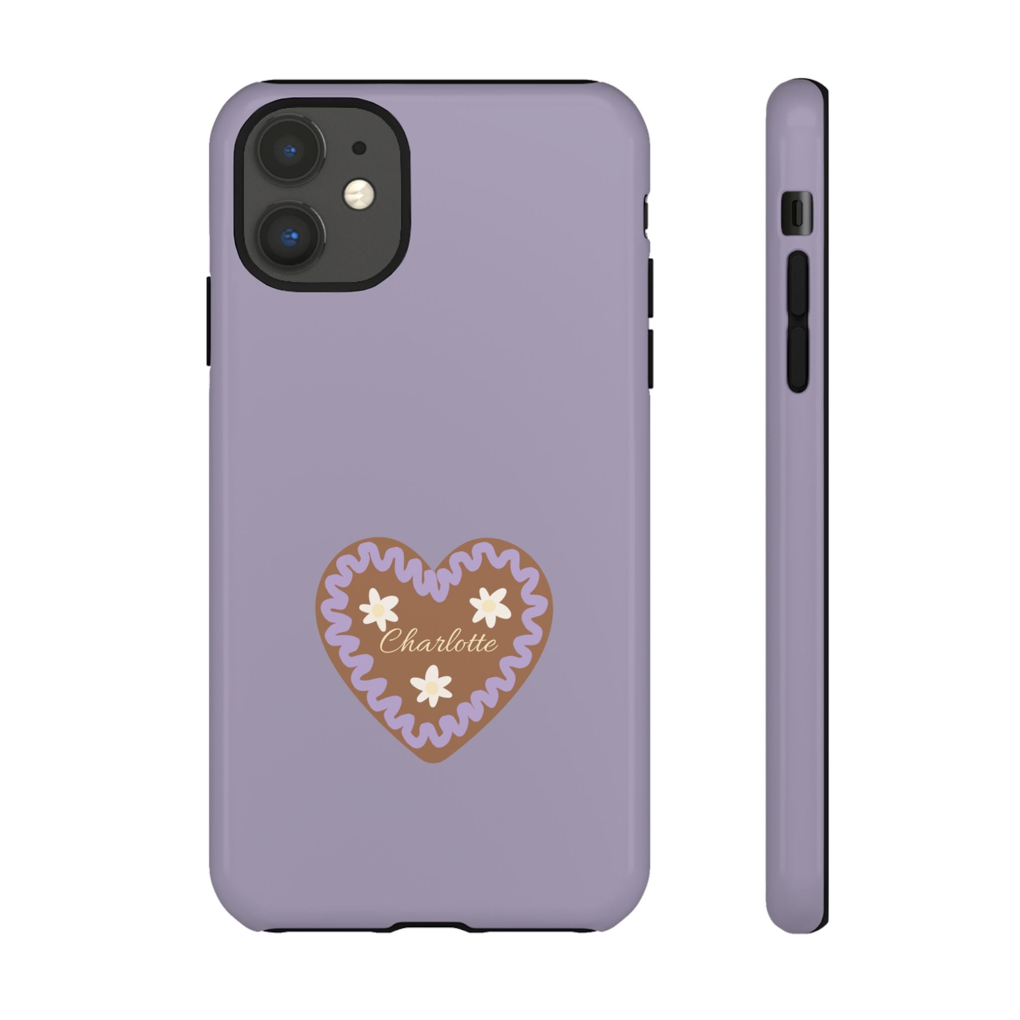 WIESNHERZ LAVENDEL – Personalisierte Handyhülle mit Dual-Layer-Schutz